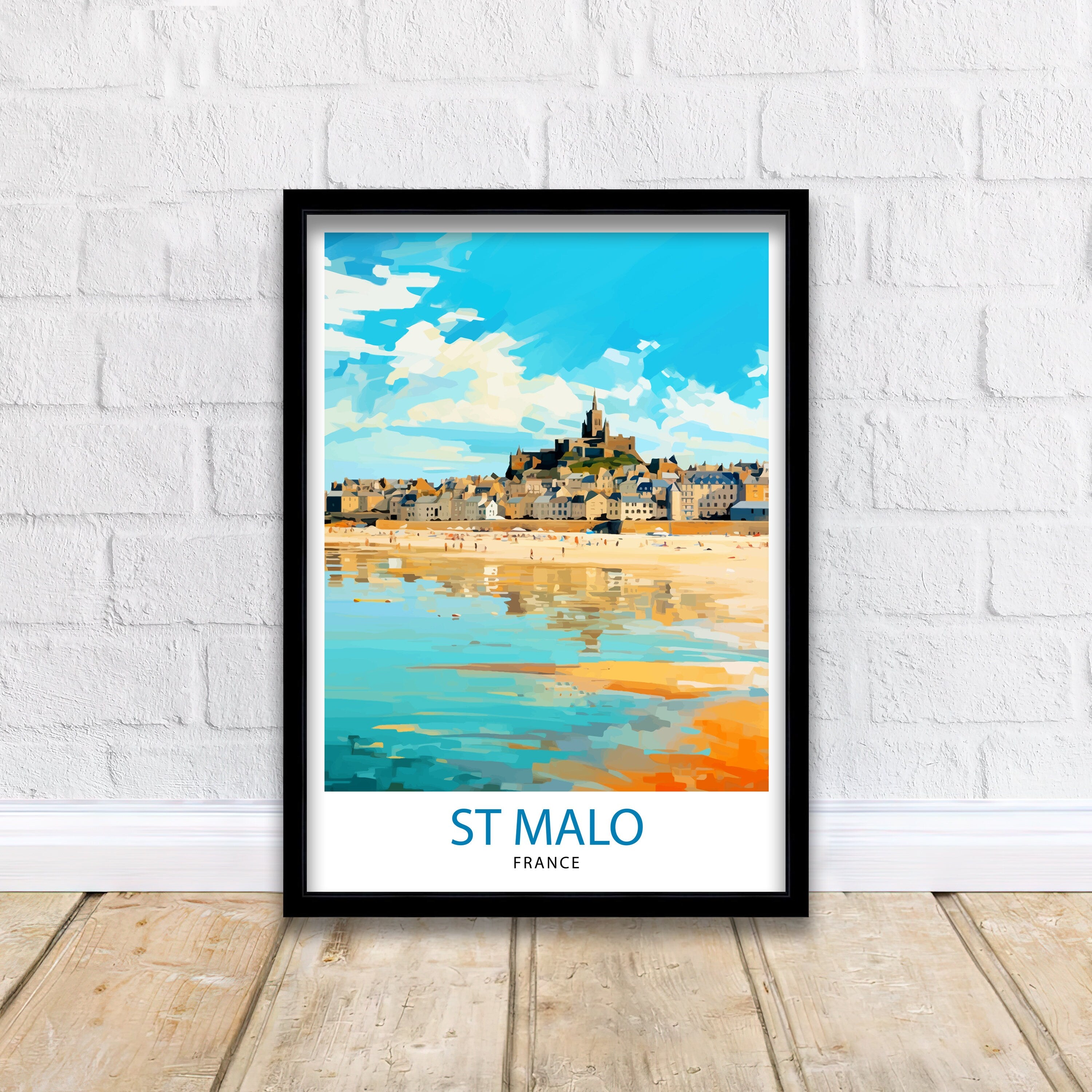St Malo France Travel Print St Malo Wall Art St Malo Home Decor St Malo Illustration Travel Poster Gift For St Malo France Home