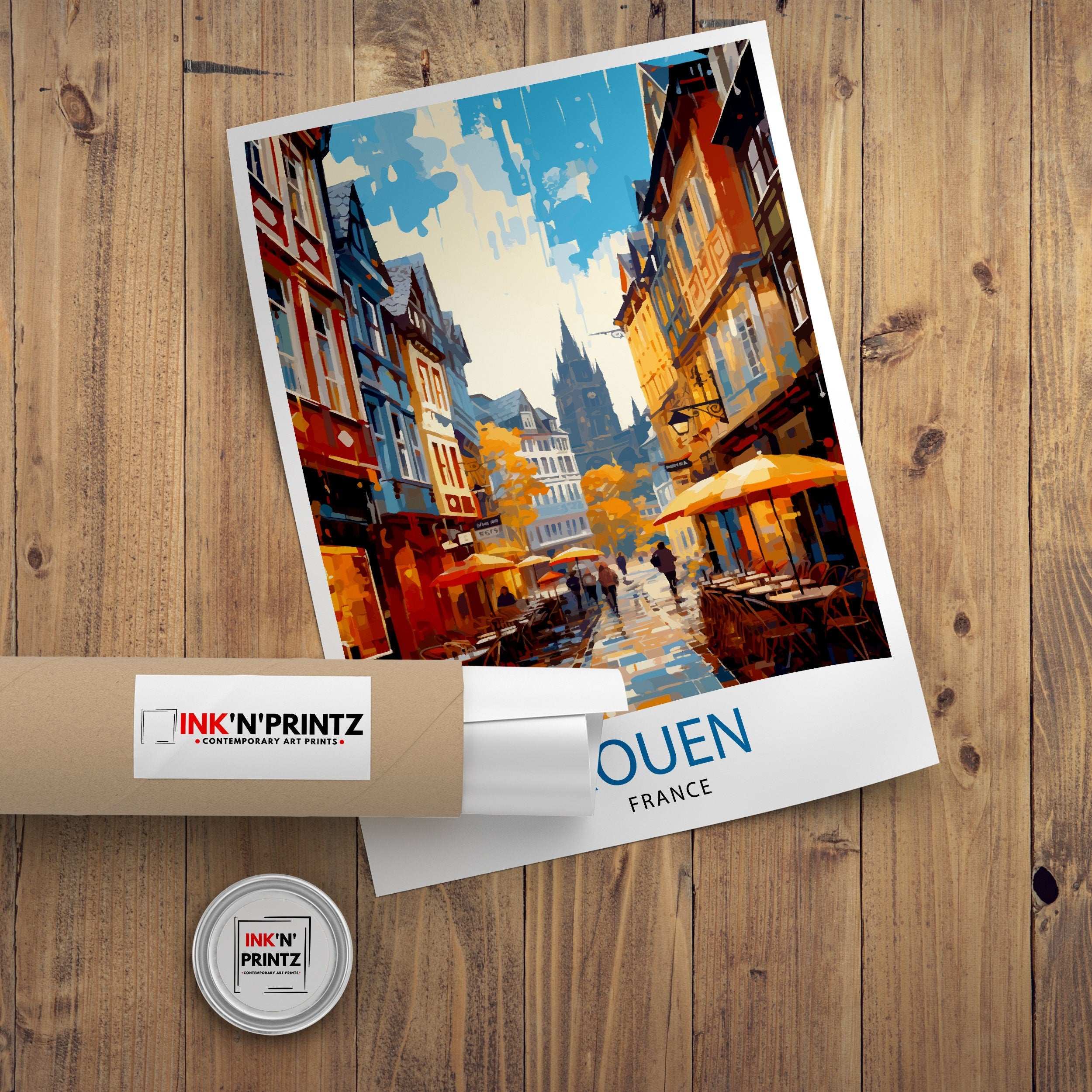 Rouen France Travel Print France Wall Decor Rouen Poster Normandy Travel Prints France Art Print Rouen Illustration France Wall Art City