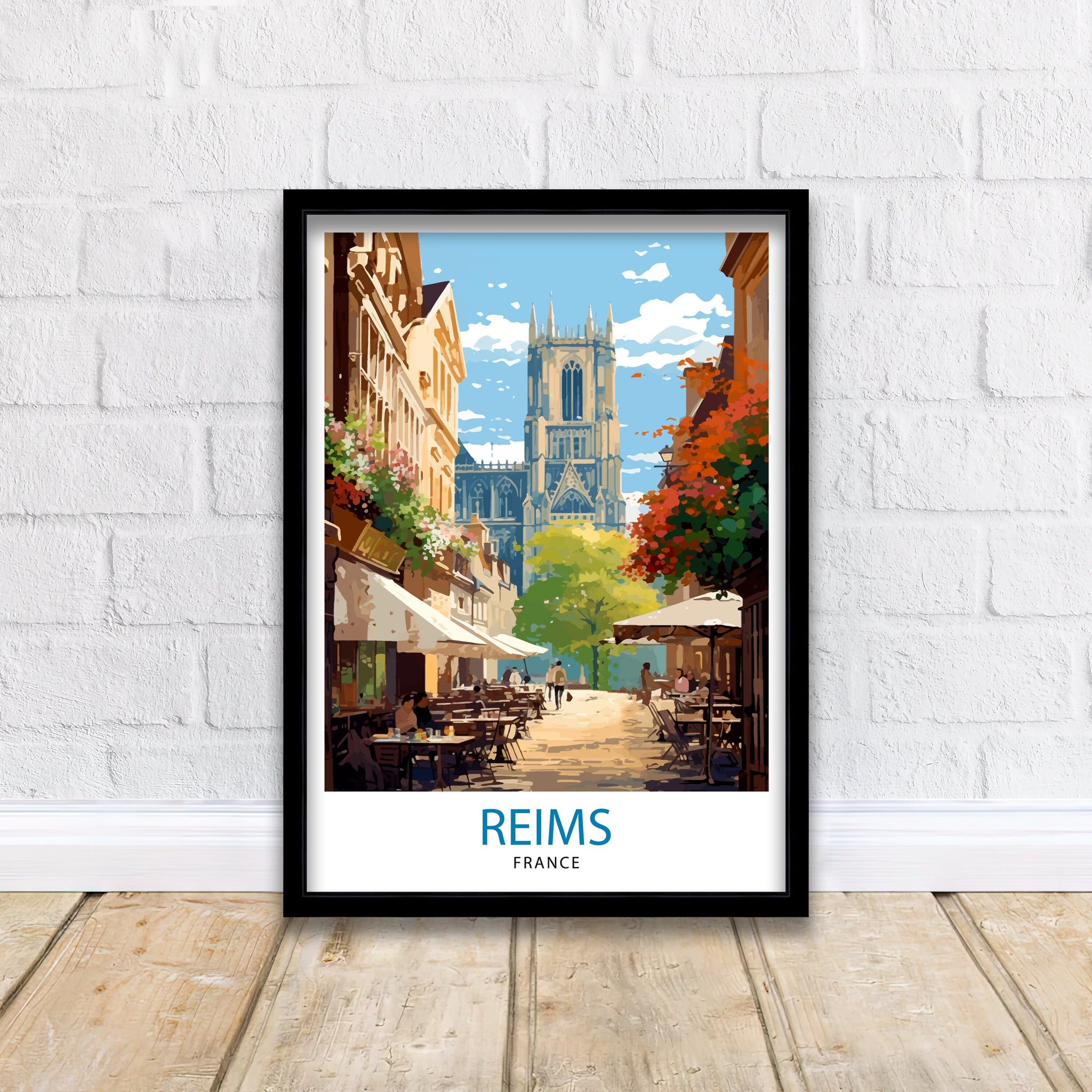 Reims France Travel Print Reims Wall Decor Reims Home Living Decor Reims France Illustration Travel Poster Gift for Reims France Home Decor