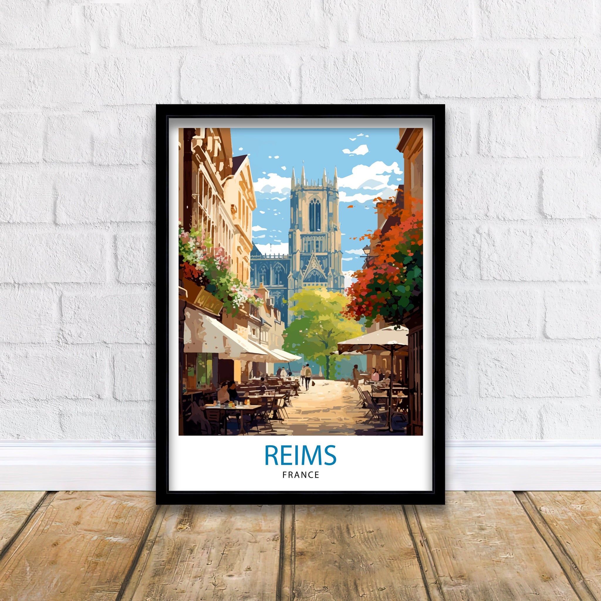 Reims France Travel Print Reims Wall Decor Reims Home Living Decor Reims France Illustration Travel Poster Gift for Reims France Home Decor