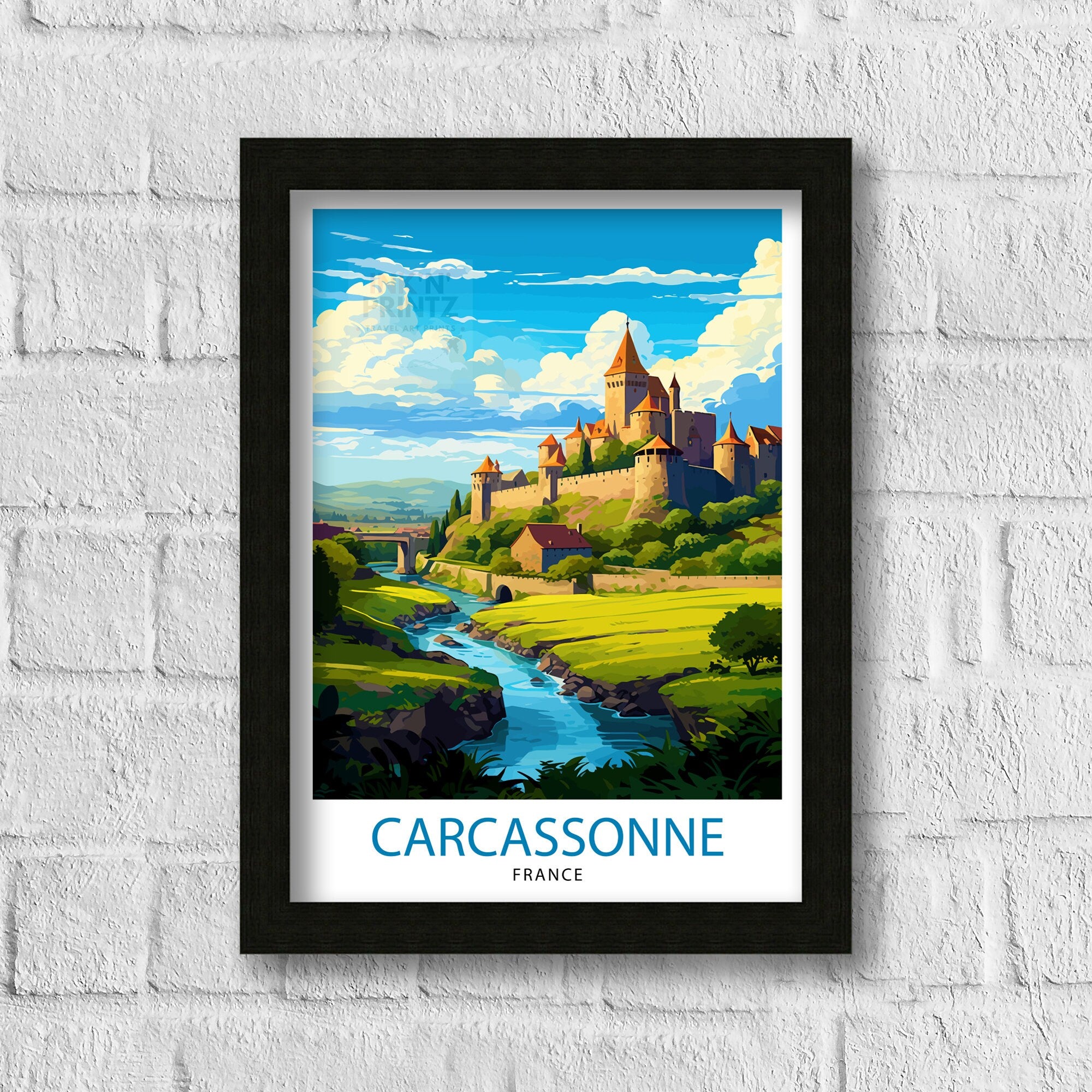 Carcassonne France Travel Print Carcassonne Wall Decor Carcassonne Poster France Travel Prints Carcassonne Art Print Carcassonne