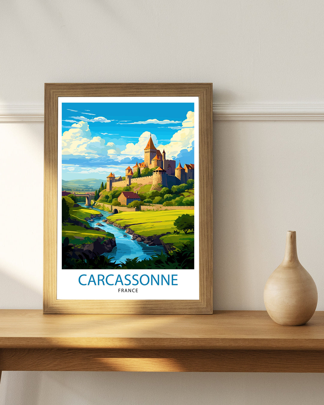 Carcassonne France Travel Poster Carcassonne