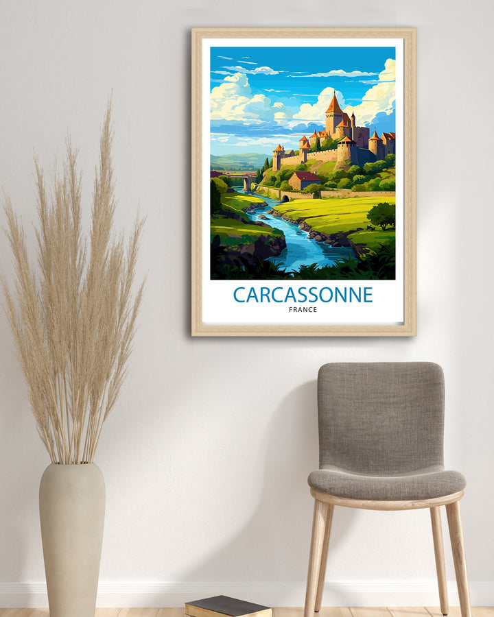 Carcassonne France Travel Poster Carcassonne