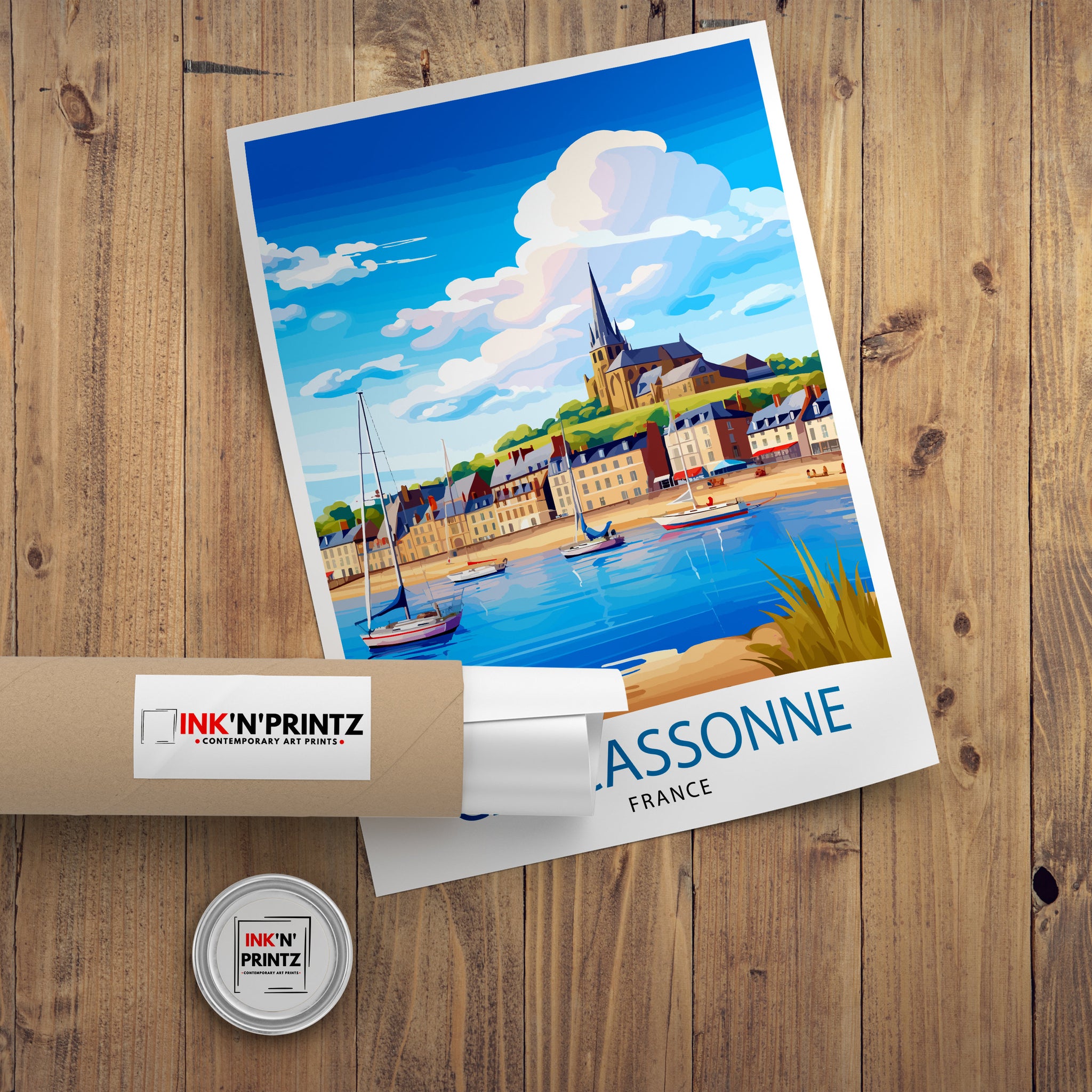 Carcassonne France Travel Print Carcassonne Wall Decor Carcassonne Poster France Travel Prints Carcassonne Art Print Carcassonne