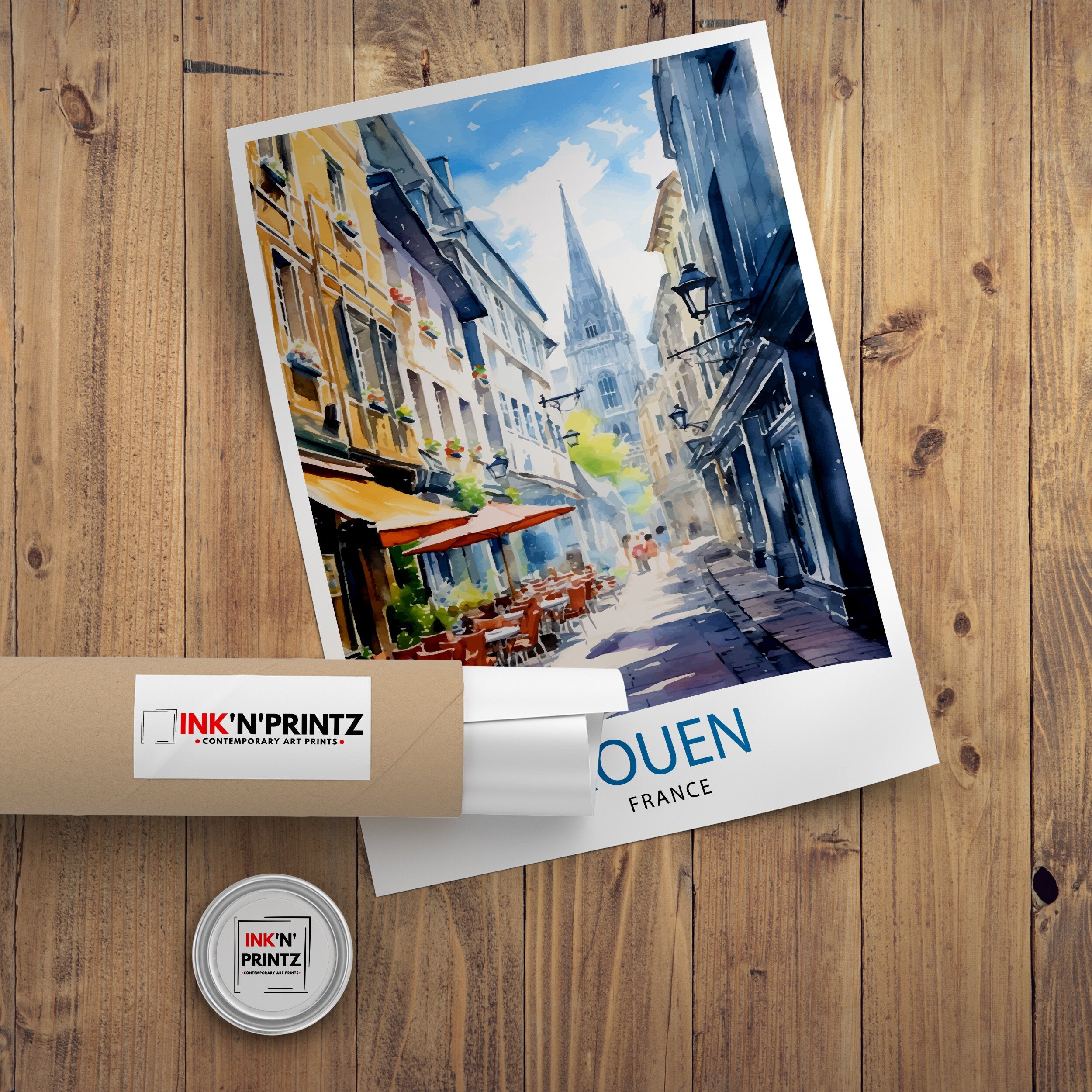 Rouen France Travel Print France Wall Decor Rouen Poster Normandy Travel Prints France Art Print Rouen Illustration France Wall Art City