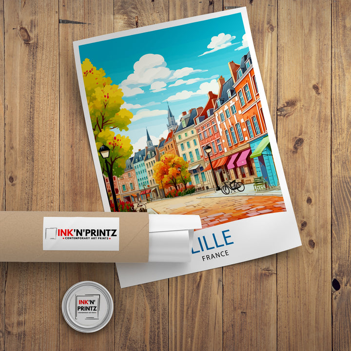 Lille France Travel Poster Lille