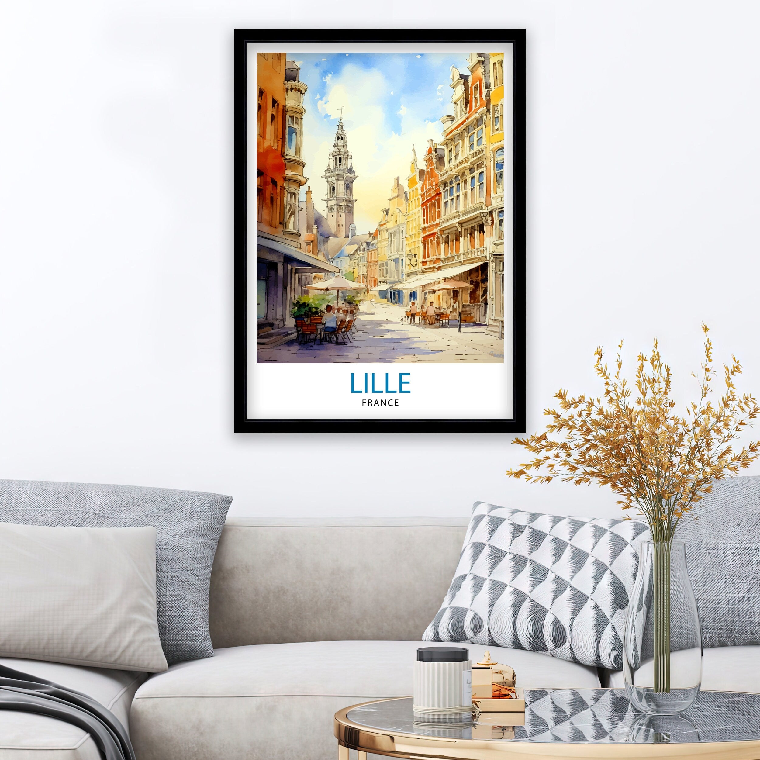 Lille France Travel Print Lille Wall Decor Lille Poster France Travel Prints Lille Art Print Lille Illustration Lille