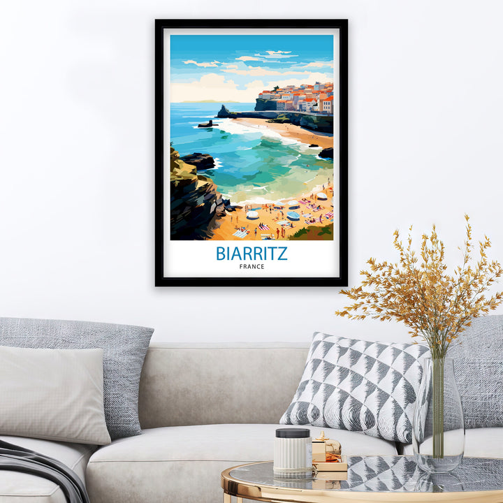 Biarritz France Travel Poster Biarritz