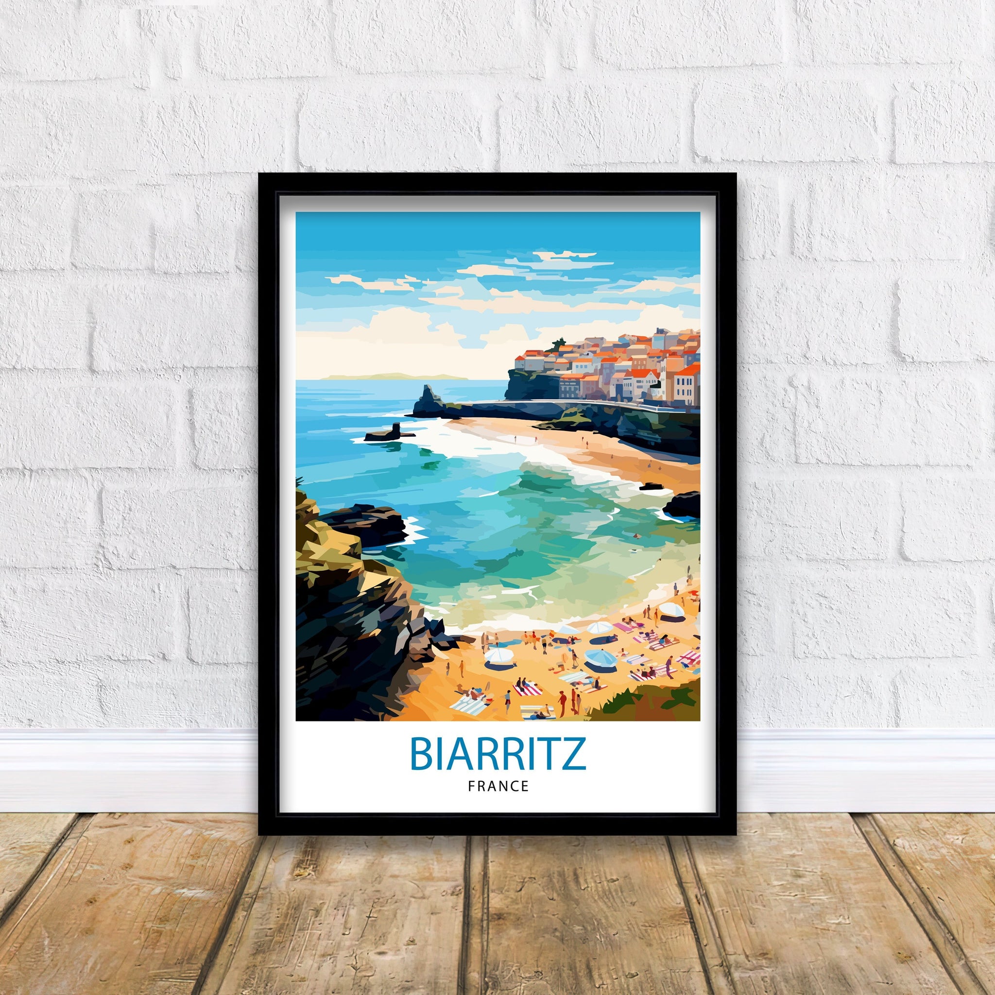 Biarritz France Travel Print Biarritz Wall Decor Biarritz Home Living Decor Biarritz France Illustration Travel Poster Gift for Biarritz