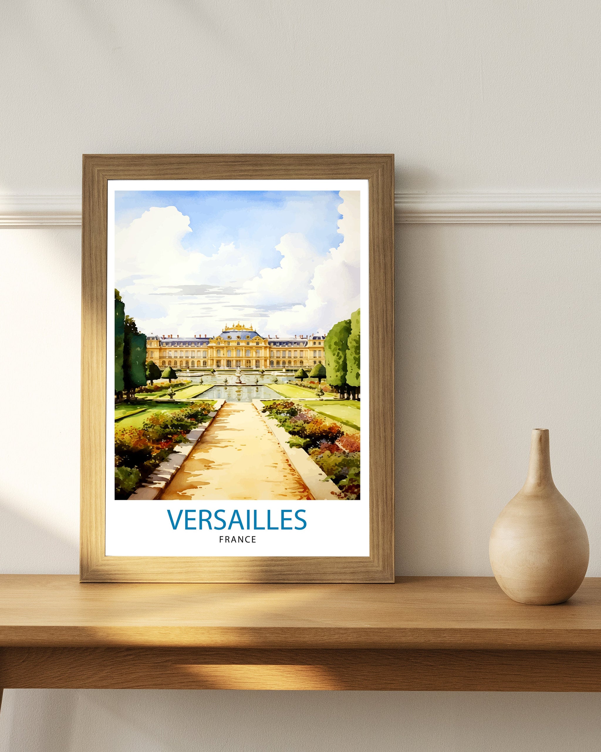 Versailles France Travel Print Versailles Wall Decor Versailles Poster France Travel Prints Versailles Art Print Versailles Illustration