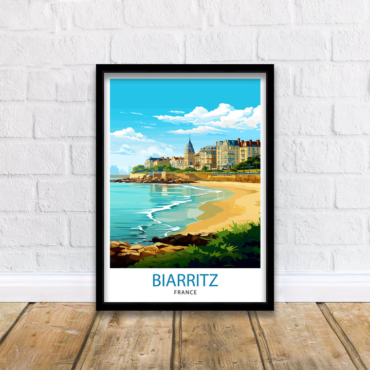 Biarritz France Travel Poster Biarritz