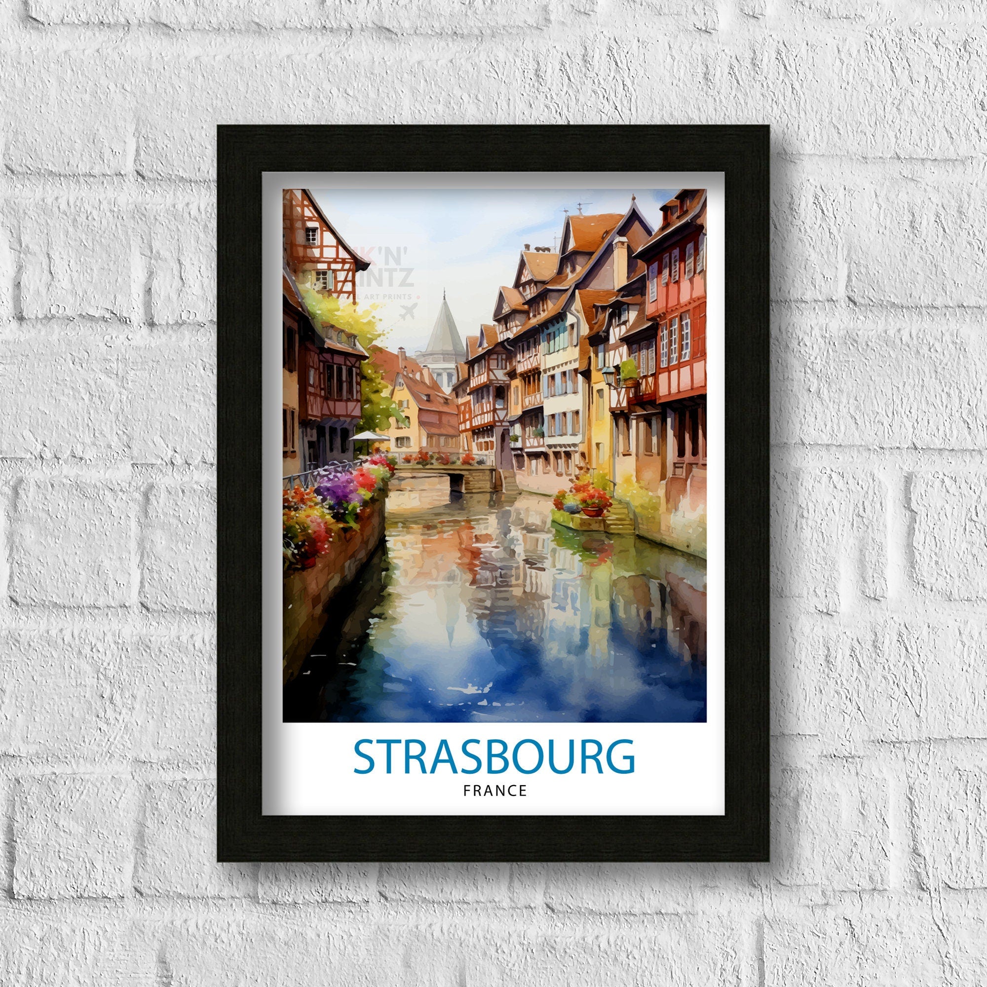 Strasbourg France Travel Print Strasbourg Wall Decor Strasbourg Poster France Travel Prints Strasbourg Art Print Strasbourg Illustration
