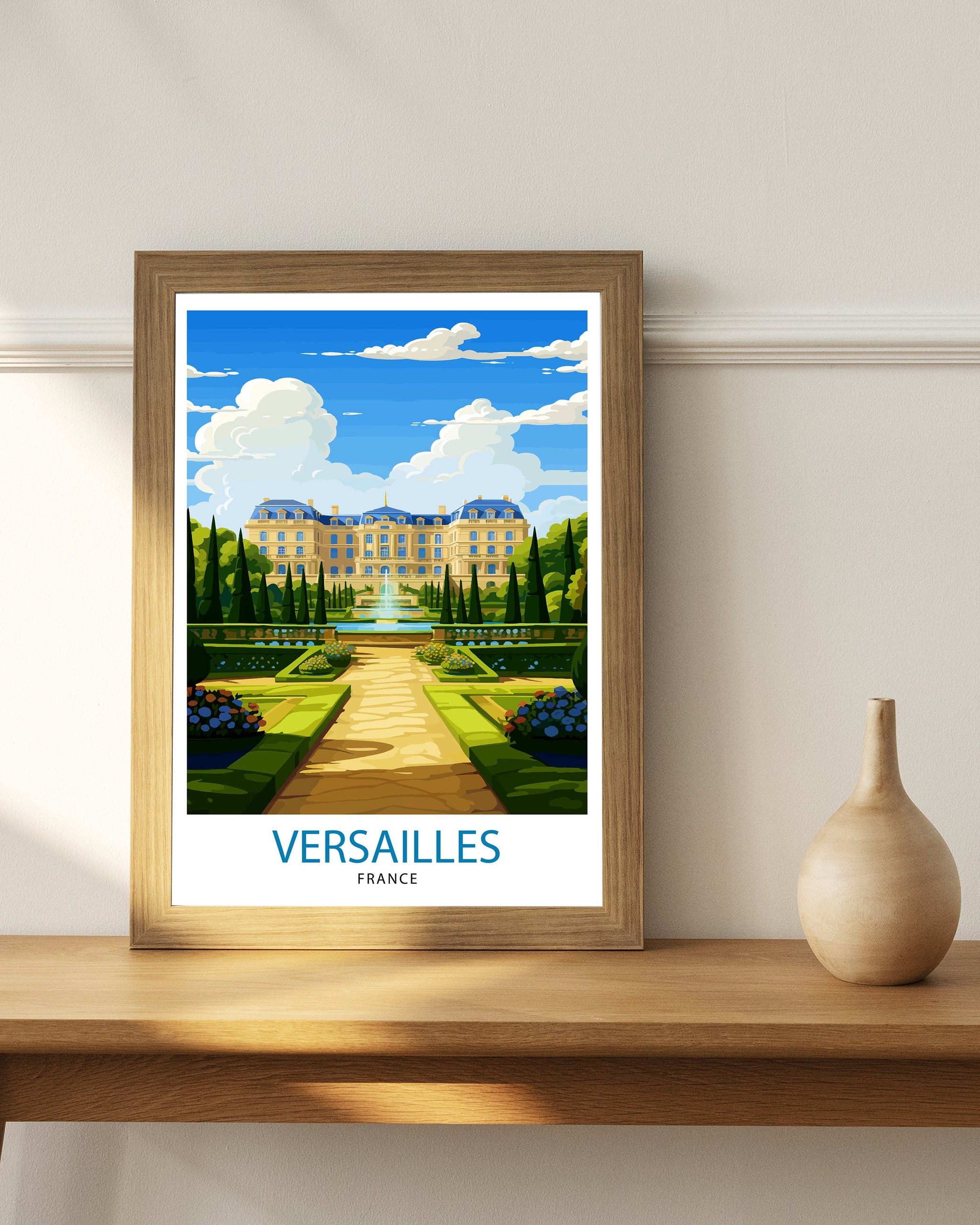 Versailles France Travel Print Versailles Wall Decor Versailles Poster France Travel Prints Versailles Art Print Versailles Illustration