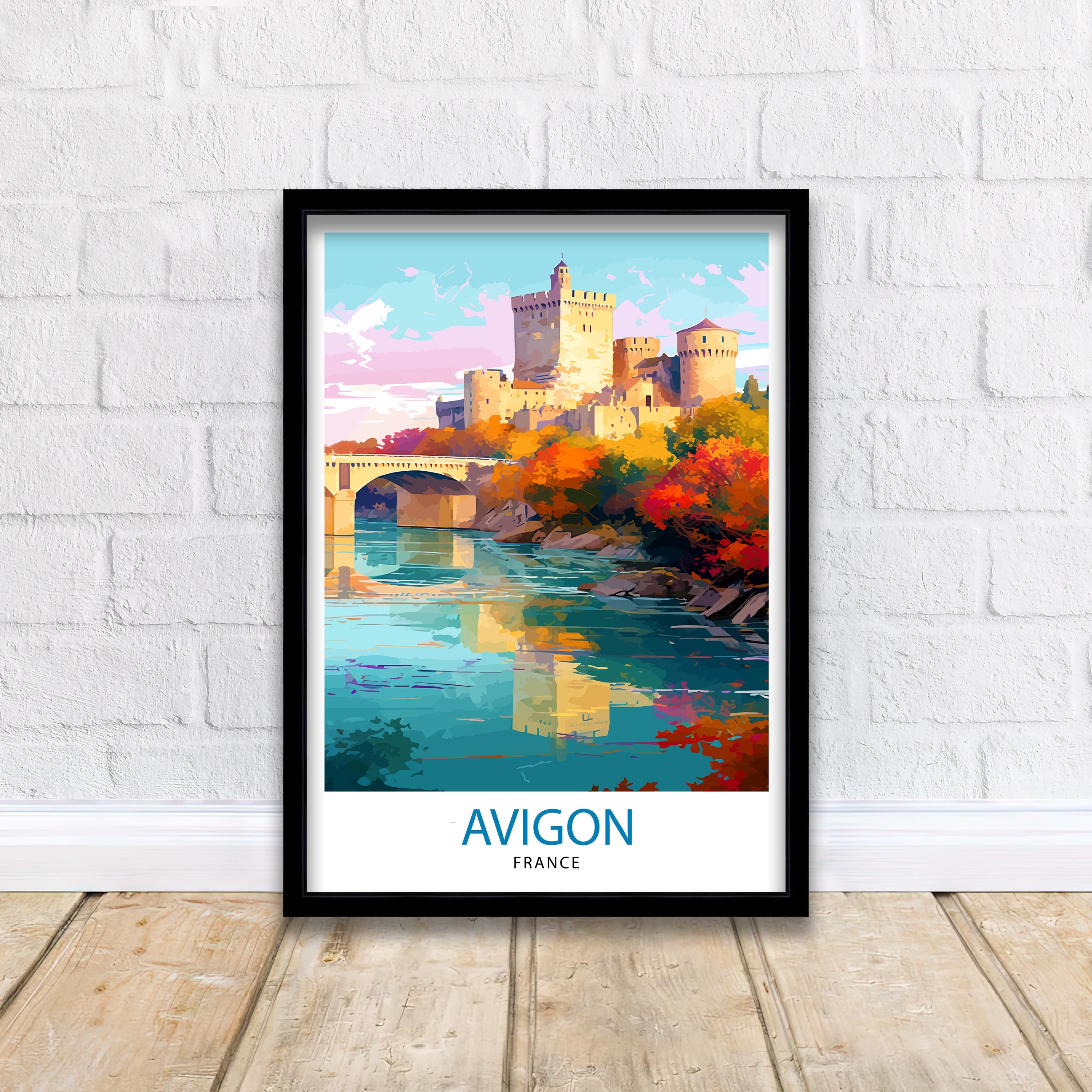 Avignon France Travel Print , Avignon Wall Decor, Avignon Home Living Decor, Avignon France Illustration, Travel Poster Gift for Avignon