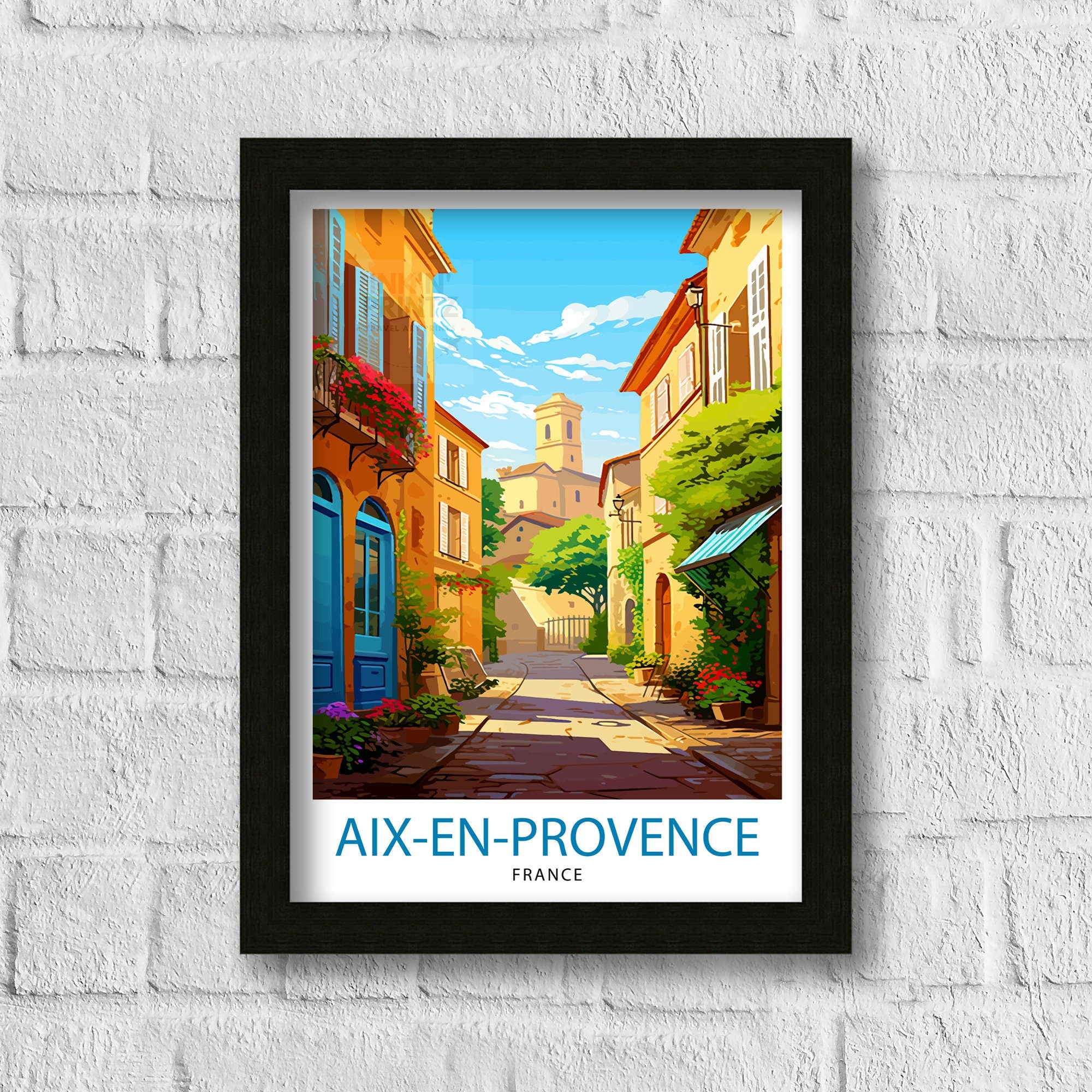 Aix-en-Provence Travel Print Provence Wall Decor Aix-en-Provence Poster France Travel Prints Aix-en-Provence Art Print Provence Illustration