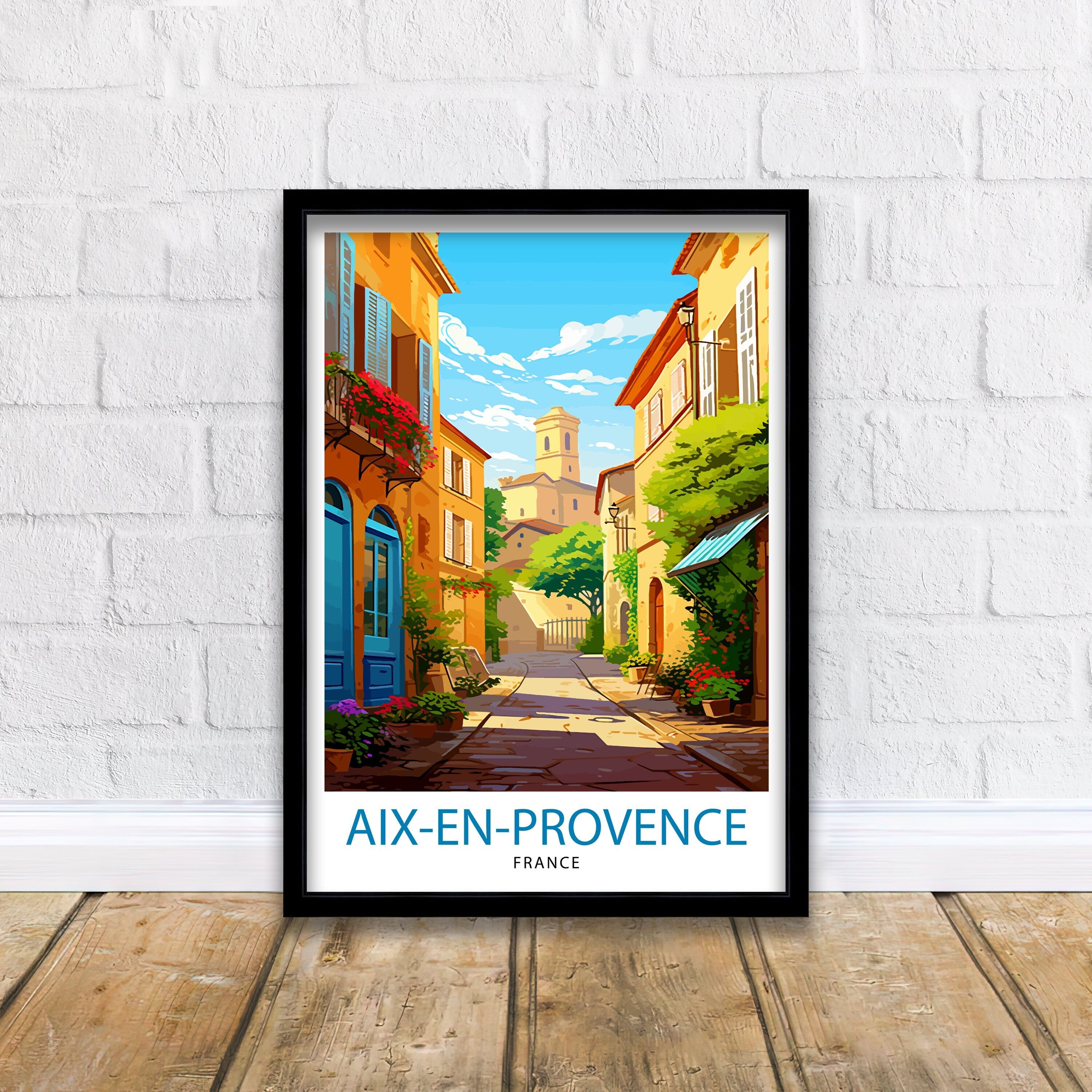 Aix-en-Provence Travel Print Provence Wall Decor Aix-en-Provence Poster France Travel Prints Aix-en-Provence Art Print Provence Illustration
