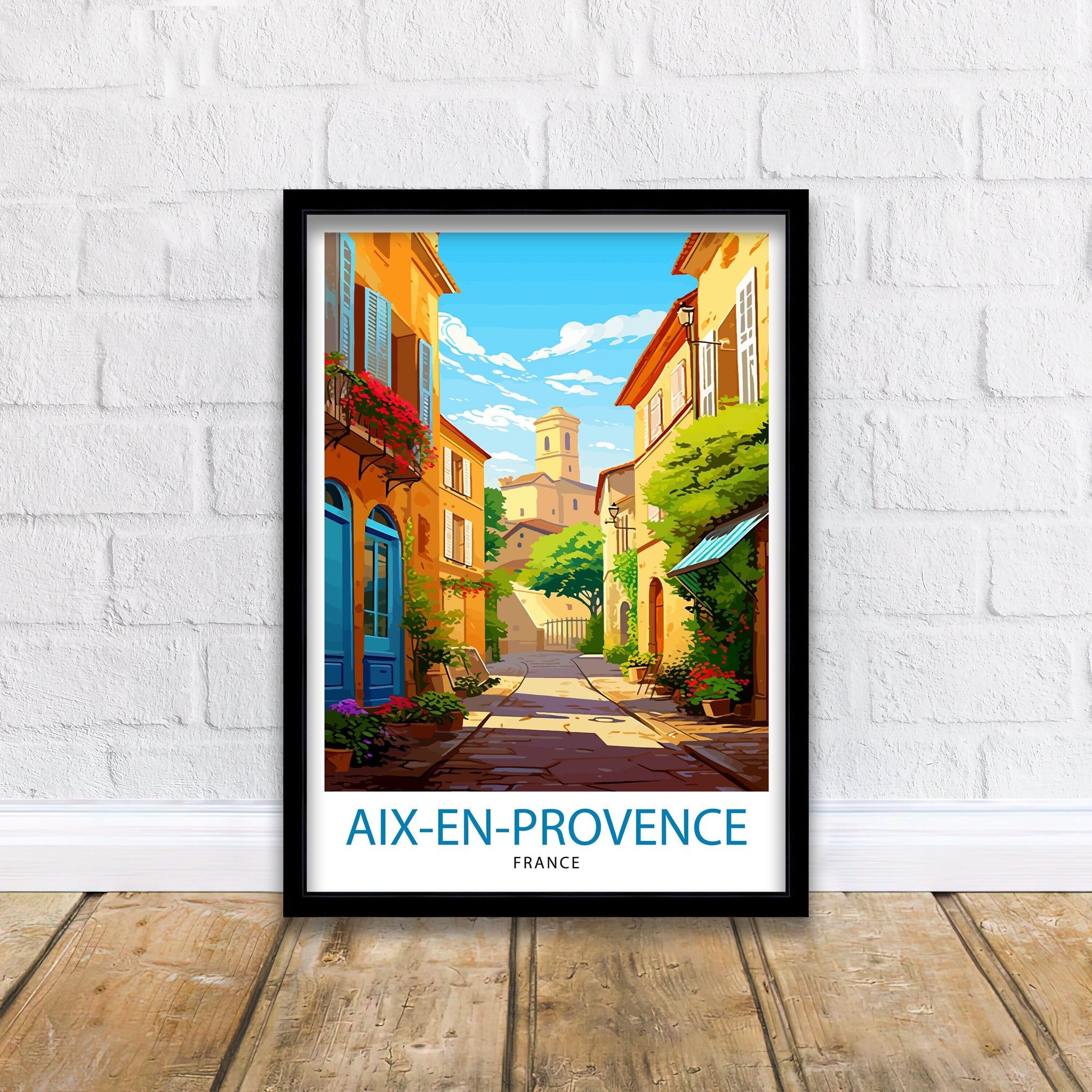 Aix-en-Provence Travel Print Provence Wall Decor Aix-en-Provence Poster France Travel Prints Aix-en-Provence Art Print Provence Illustration