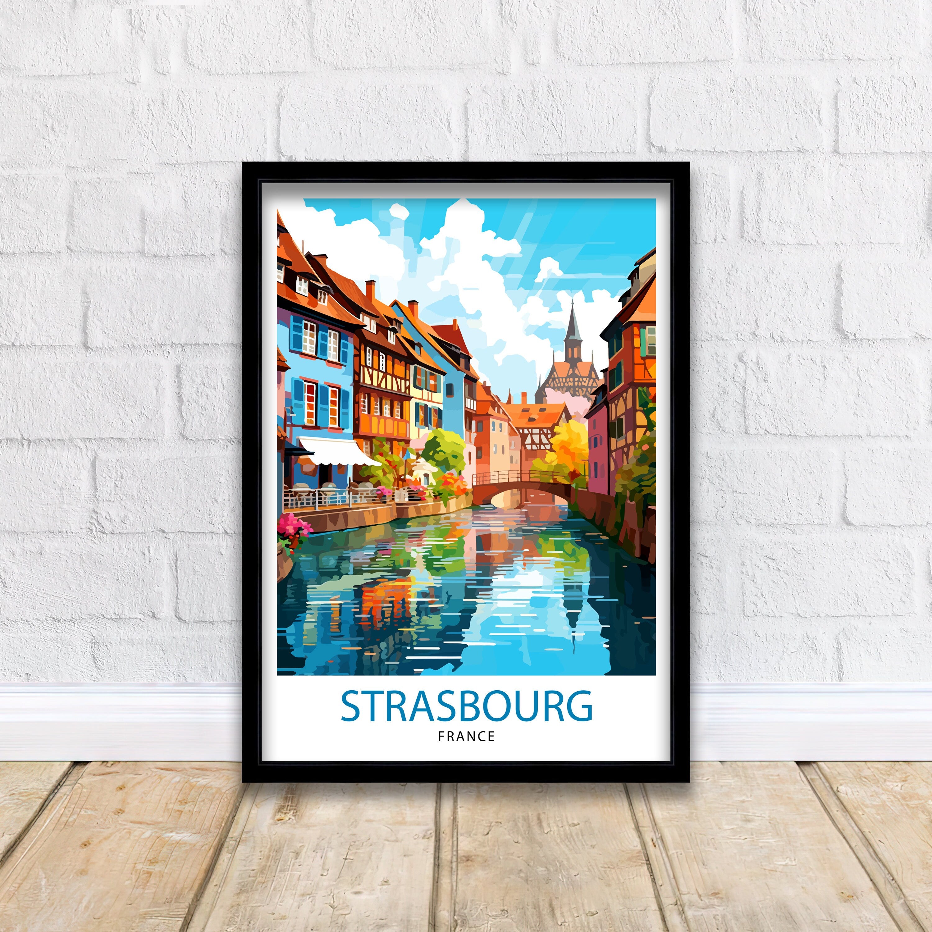 Strasbourg France Travel Print Strasbourg Wall Decor Strasbourg Poster France Travel Prints Strasbourg Art Print Strasbourg Illustration