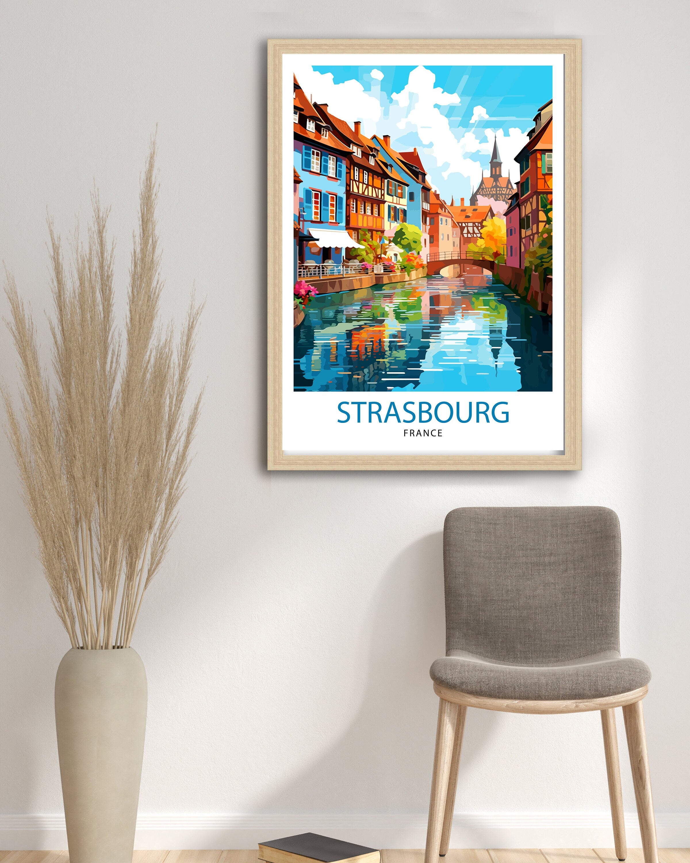 Strasbourg France Travel Print Strasbourg Wall Decor Strasbourg Poster France Travel Prints Strasbourg Art Print Strasbourg Illustration