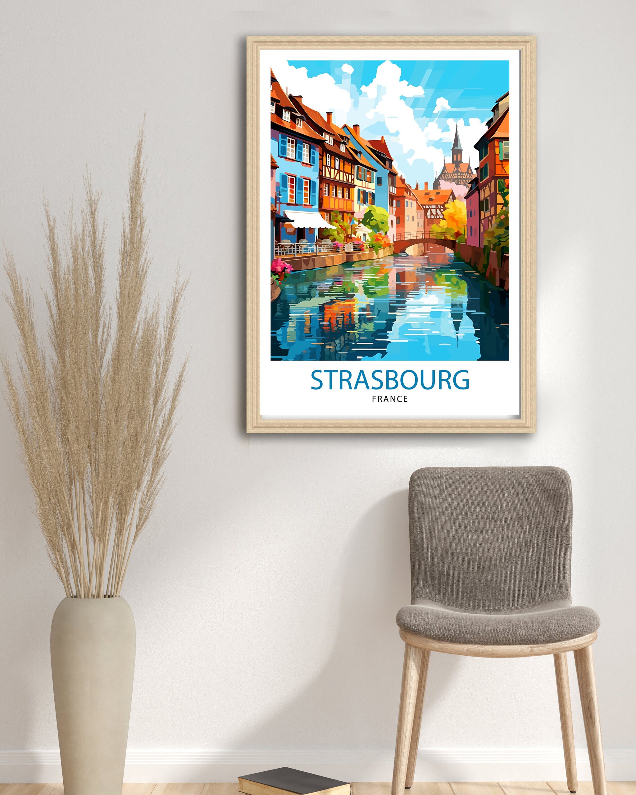 Strasbourg France Travel Print Strasbourg Wall Decor Strasbourg Poster France Travel Prints Strasbourg Art Print Strasbourg Illustration