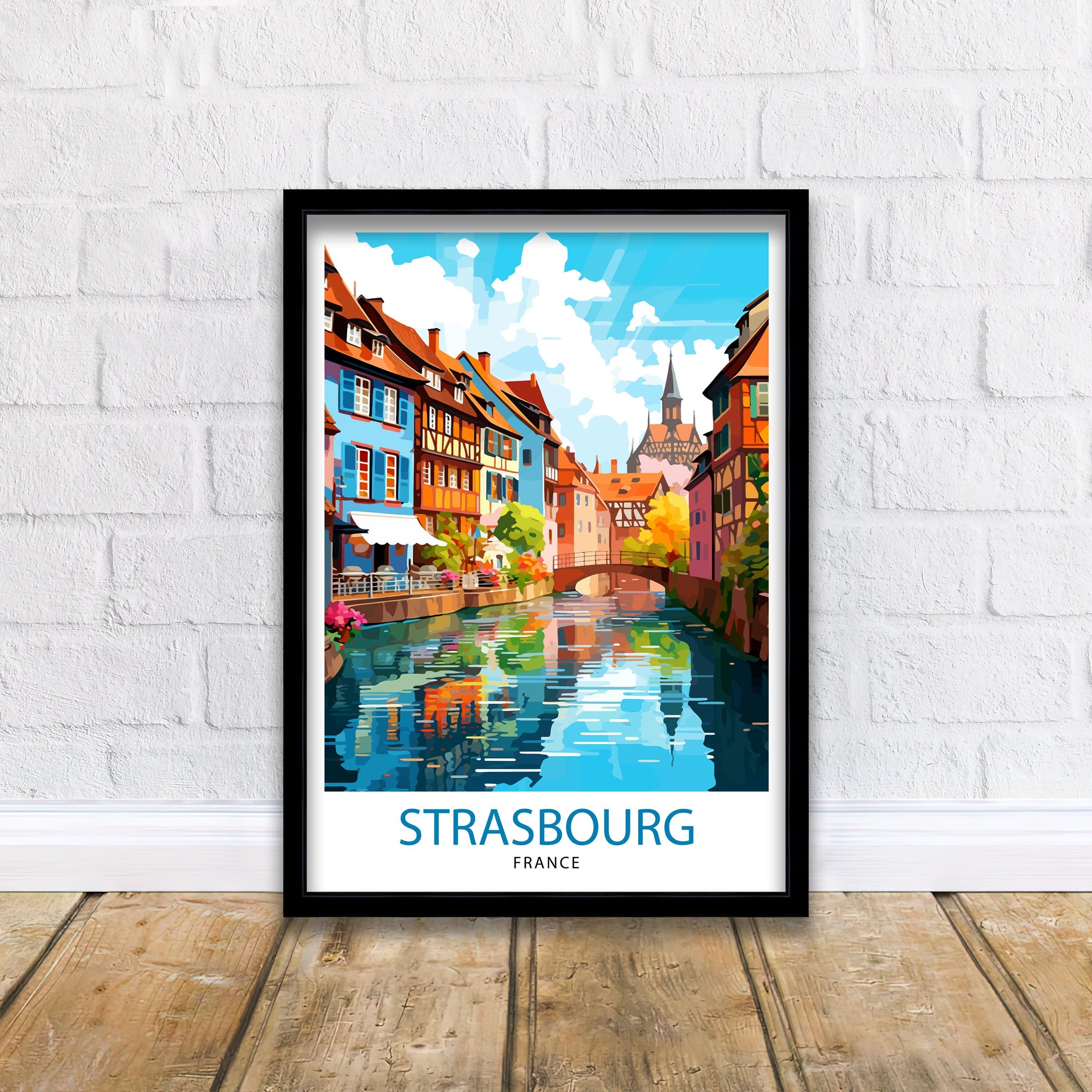 Strasbourg France Travel Print Strasbourg Wall Decor Strasbourg Poster France Travel Prints Strasbourg Art Print Strasbourg Illustration