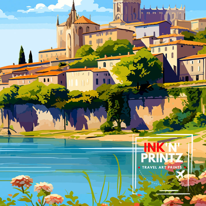 Avignon France Travel Poster , Avignon