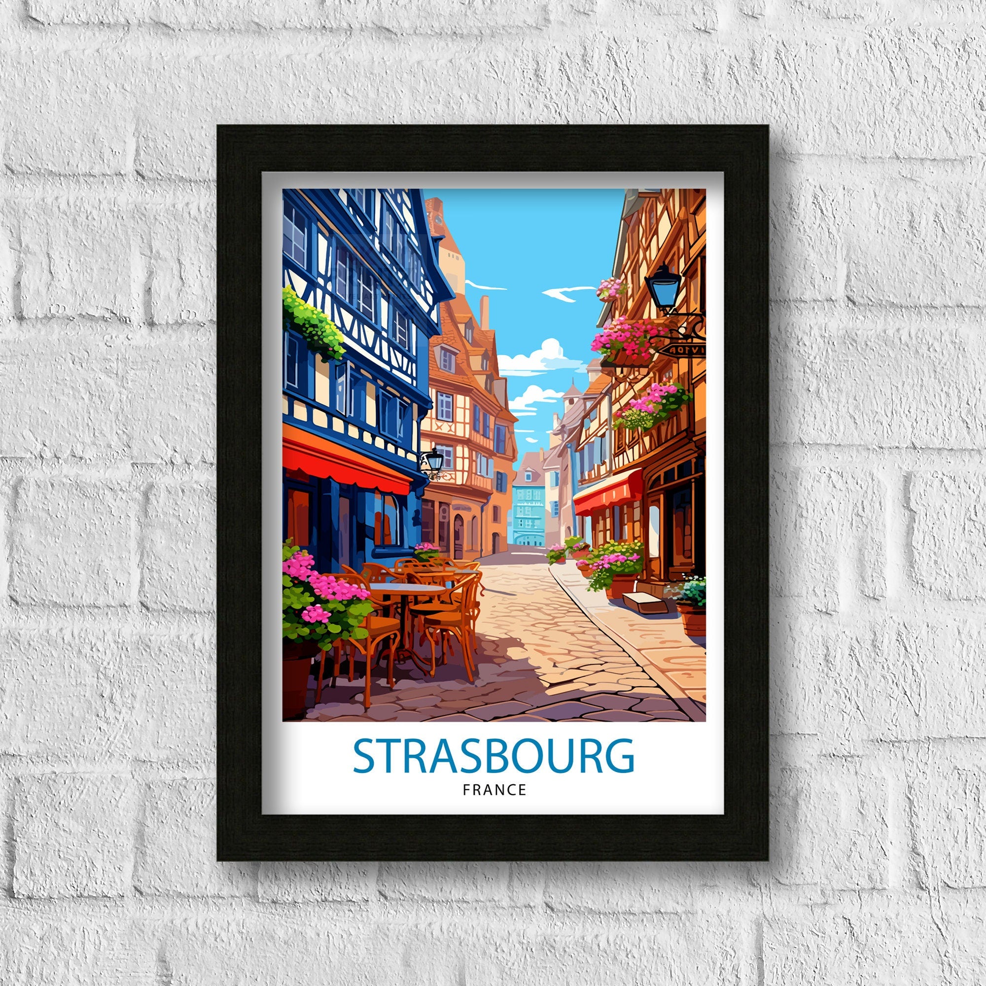 Strasbourg France Travel Print Strasbourg Wall Decor Strasbourg Poster France Travel Prints Strasbourg Art Print Strasbourg Illustration
