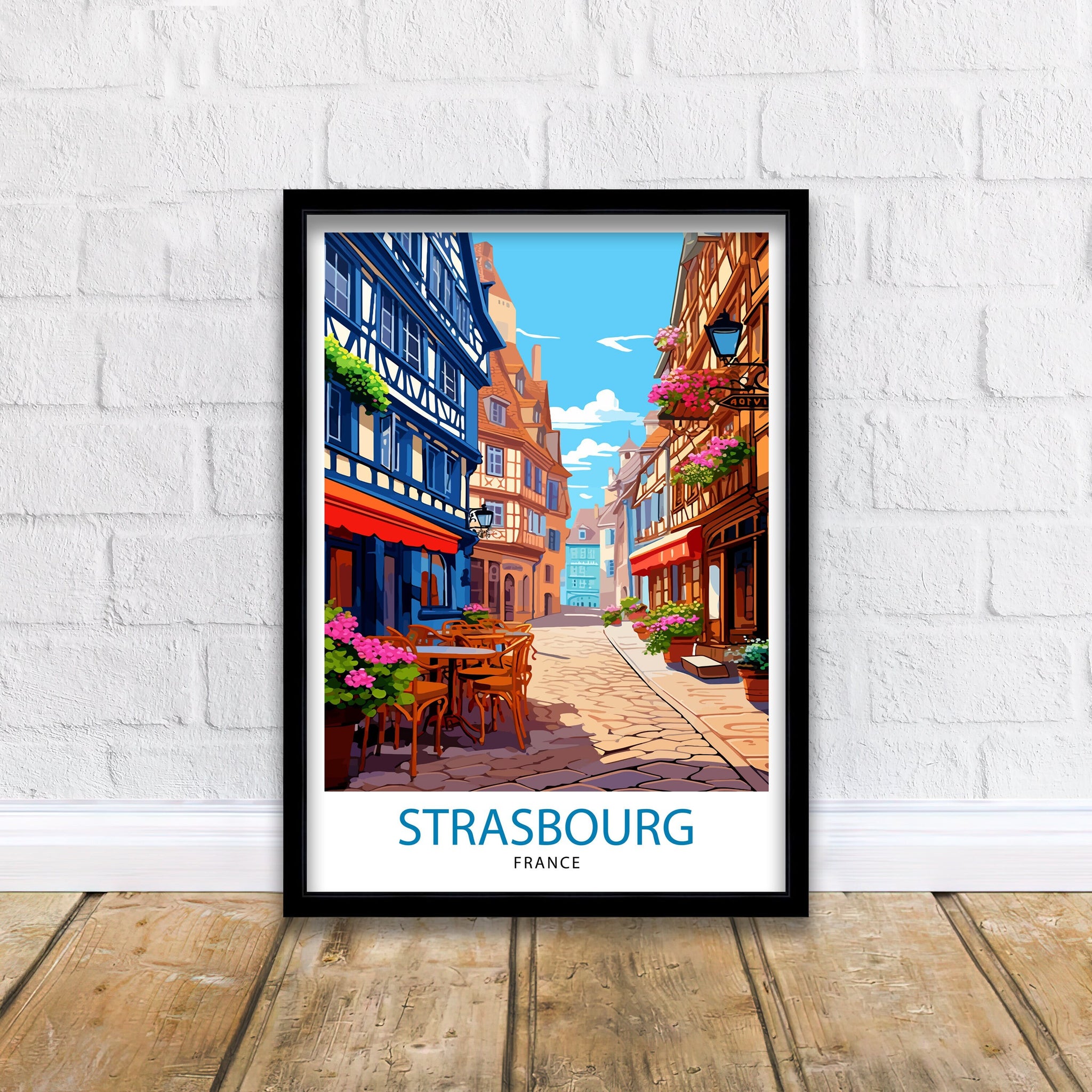Strasbourg France Travel Print Strasbourg Wall Decor Strasbourg Poster France Travel Prints Strasbourg Art Print Strasbourg Illustration