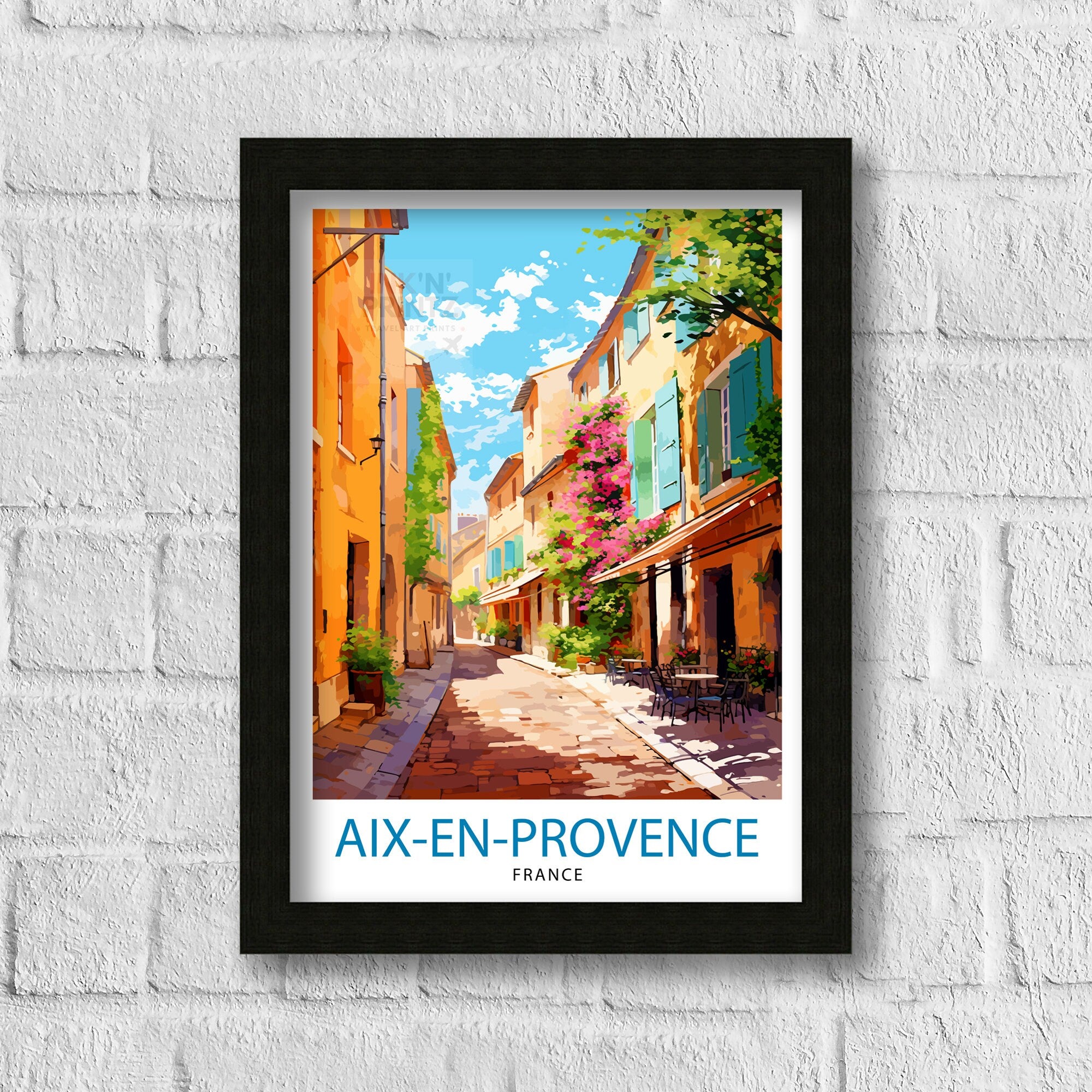 Aix-en-Provence Travel Print Provence Wall Decor Aix-en-Provence Poster France Travel Prints Aix-en-Provence Art Print Provence Illustration