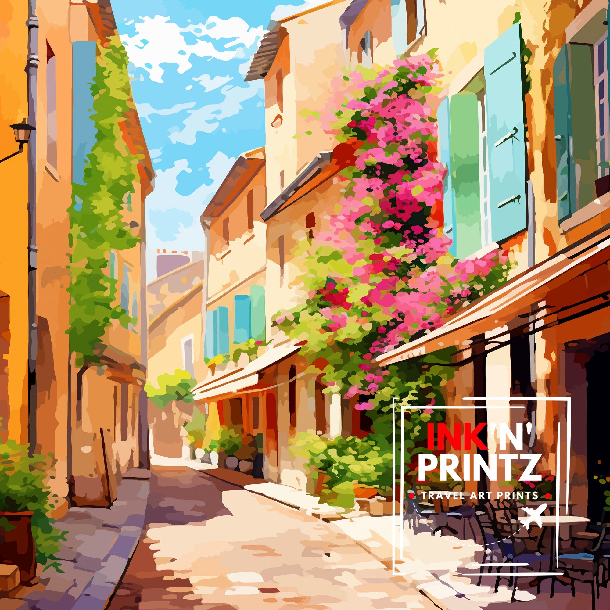 Aix-en-Provence Travel Print Provence Wall Decor Aix-en-Provence Poster France Travel Prints Aix-en-Provence Art Print Provence Illustration