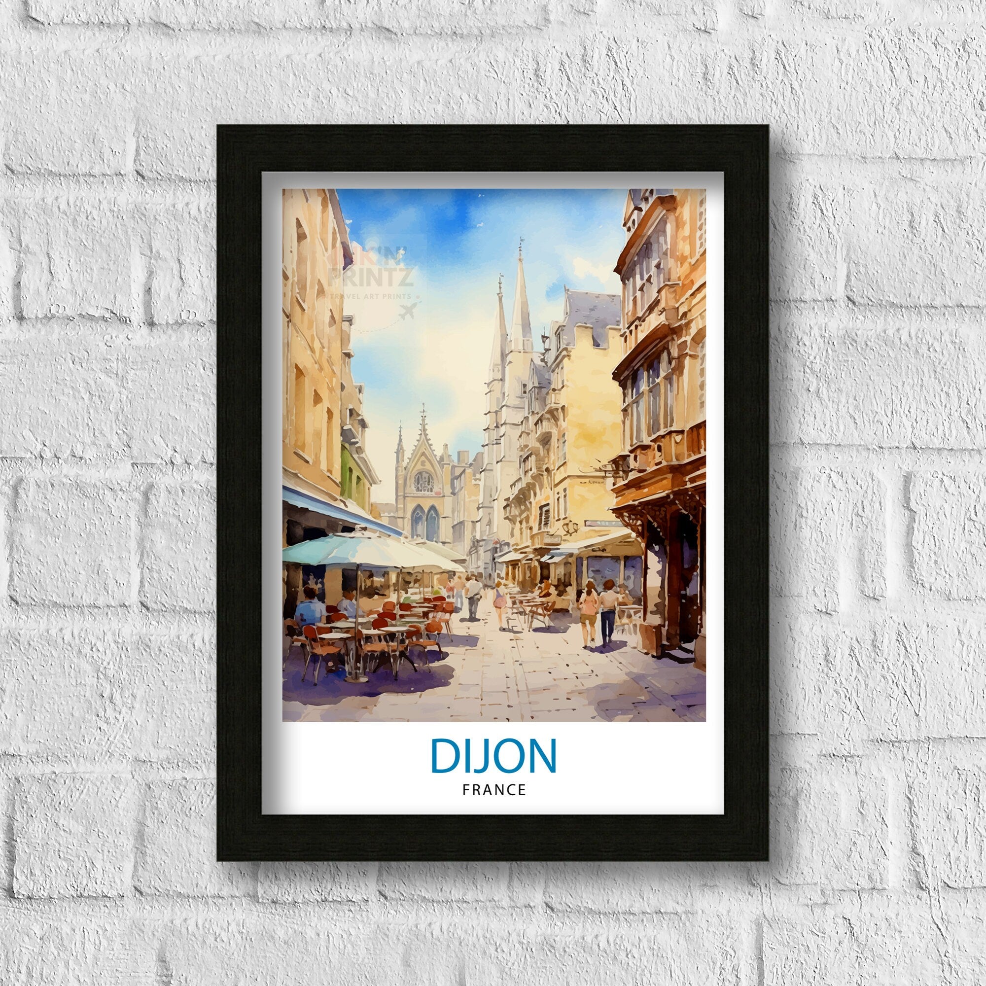 Dijon France Travel Print Dijon Wall Art Dijon Home Decor Dijon France Illustration Travel Poster Gift For Dijon France Home Decor