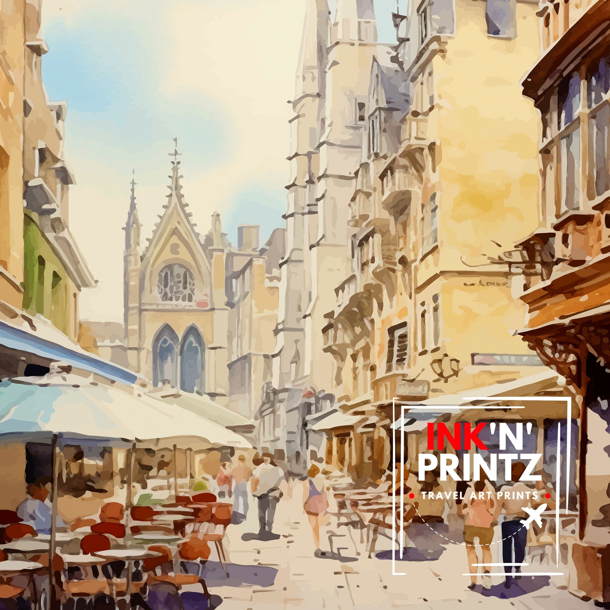 Dijon France Travel Print Dijon Wall Art Dijon Home Decor Dijon France Illustration Travel Poster Gift For Dijon France Home Decor