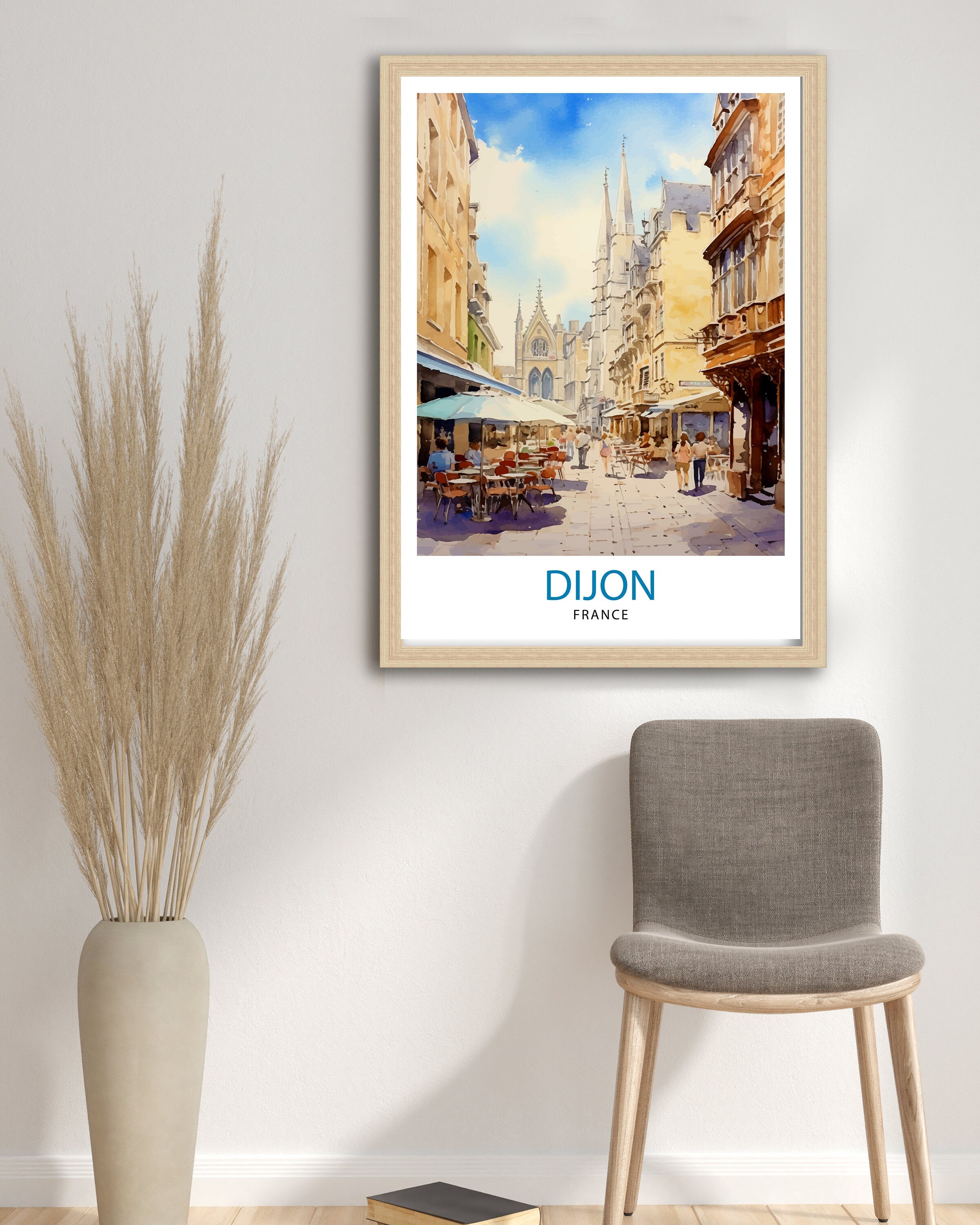 Dijon France Travel Print Dijon Wall Art Dijon Home Decor Dijon France Illustration Travel Poster Gift For Dijon France Home Decor