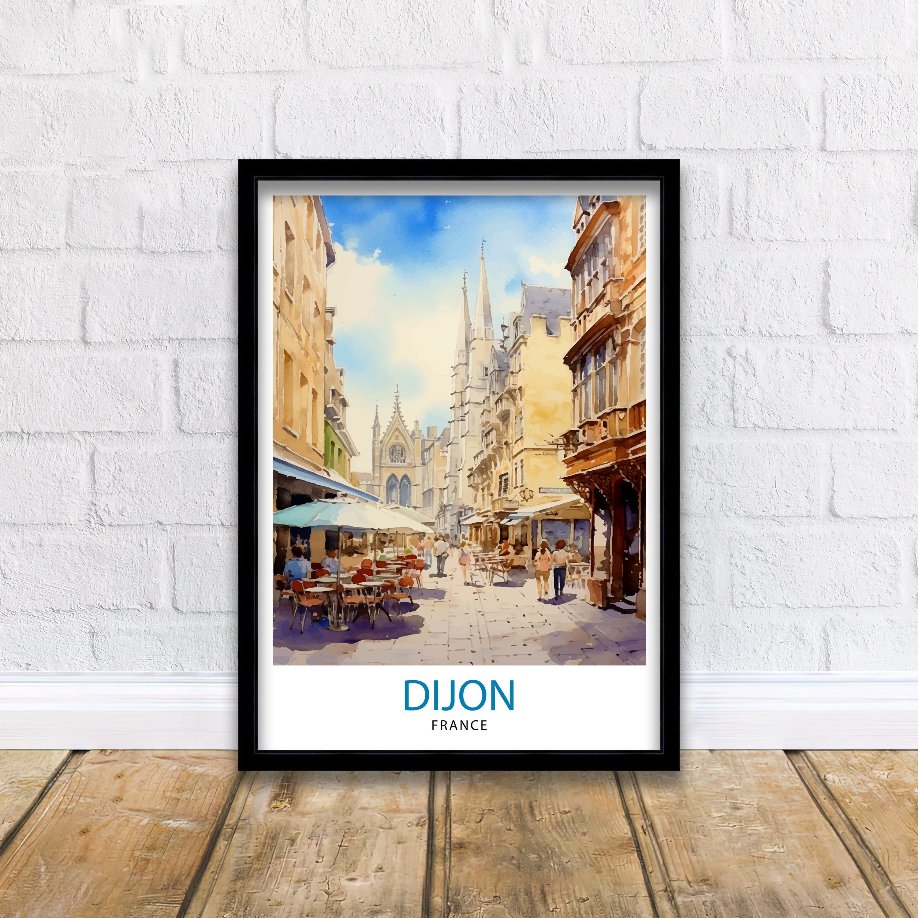 Dijon France Travel Print Dijon Wall Art Dijon Home Decor Dijon France Illustration Travel Poster Gift For Dijon France Home Decor
