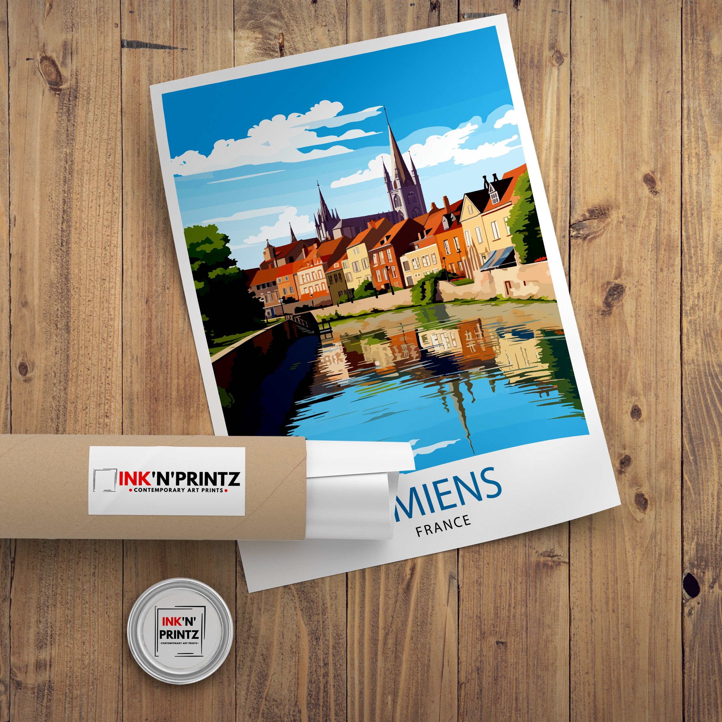 Amiens France Travel Print Amiens Wall Decor Amiens Poster France Travel Prints Amiens Art Print Amiens Illustration