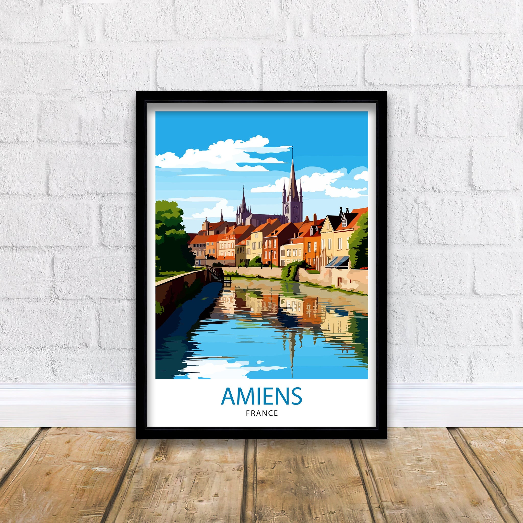 Amiens France Travel Print Amiens Wall Decor Amiens Poster France Travel Prints Amiens Art Print Amiens Illustration