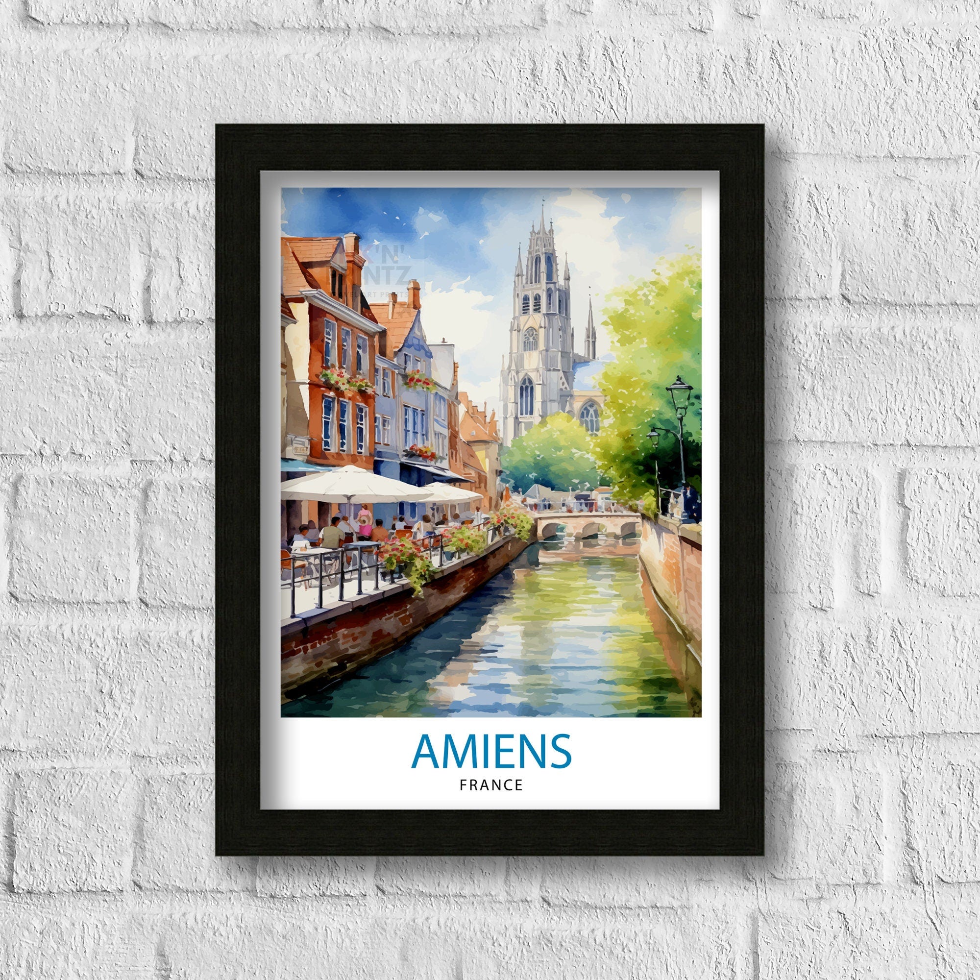 Amiens France Travel Print Amiens Wall Decor Amiens Poster France Travel Prints Amiens Art Print Amiens Illustration Amiens Wall Art
