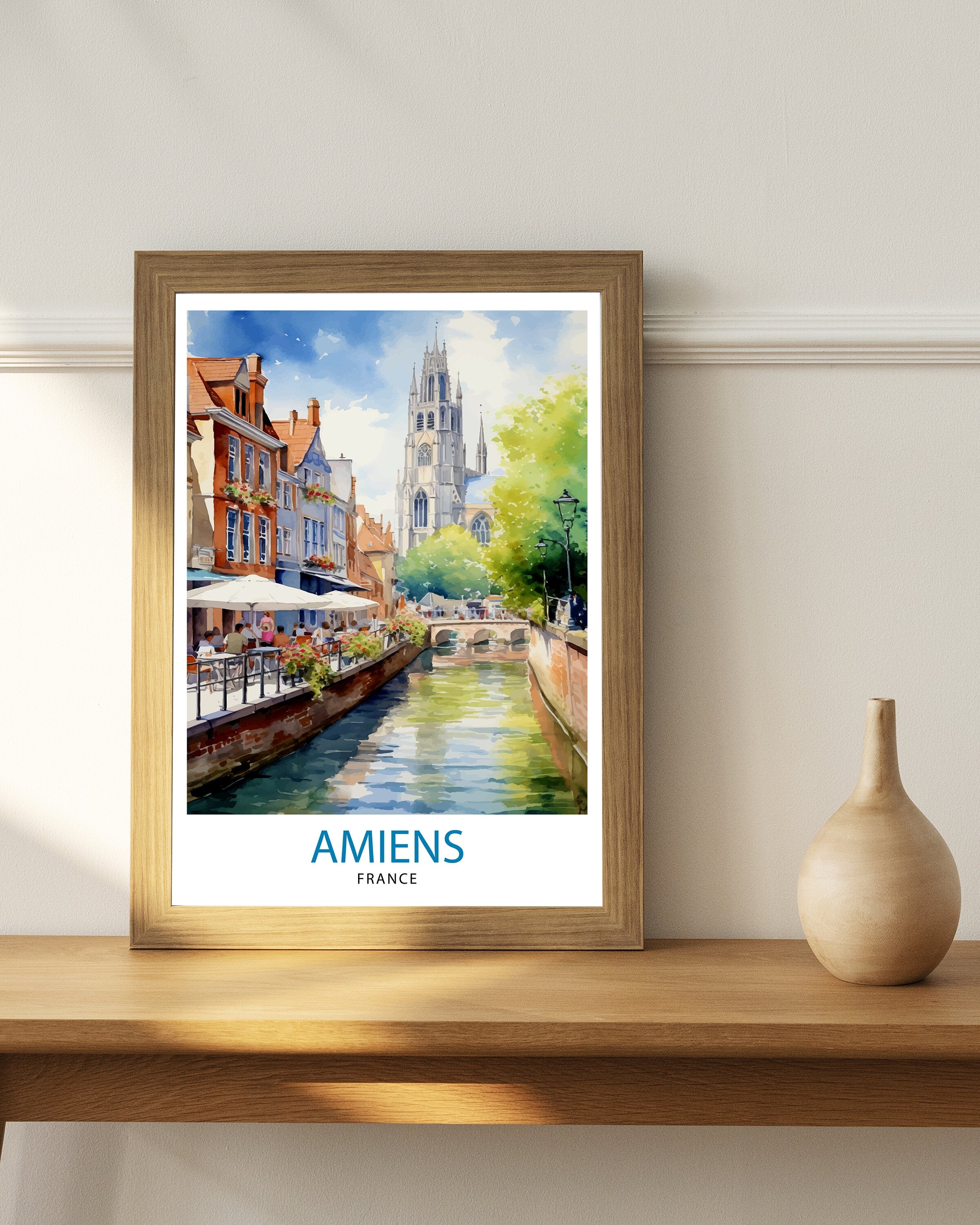 Amiens France Travel Print Amiens Wall Decor Amiens Poster France Travel Prints Amiens Art Print Amiens Illustration Amiens Wall Art