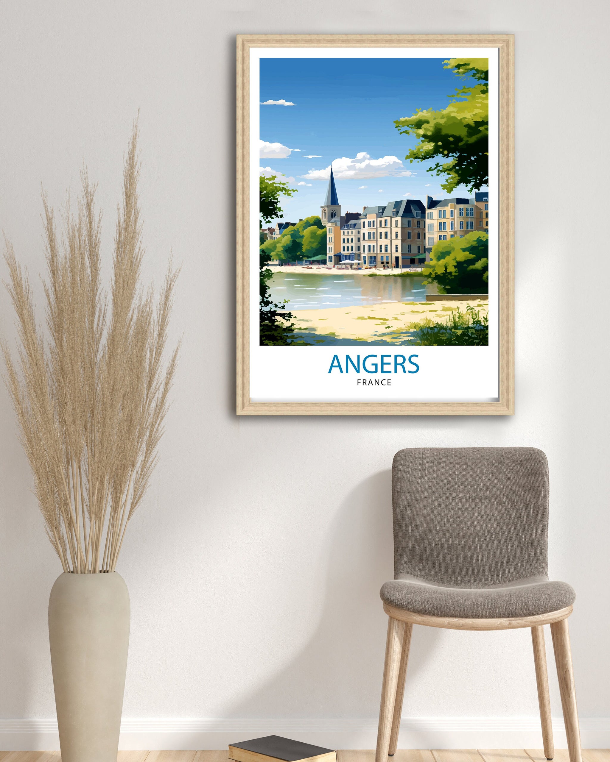 Angers France Travel Print Angers Wall Decor Angers Poster France Travel Prints Angers Art Print Angers Illustration Angers Wall Art