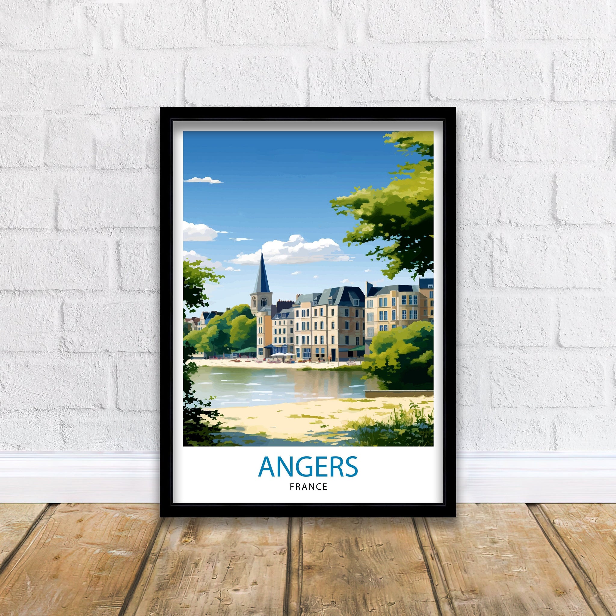 Angers France Travel Print Angers Wall Decor Angers Poster France Travel Prints Angers Art Print Angers Illustration Angers Wall Art