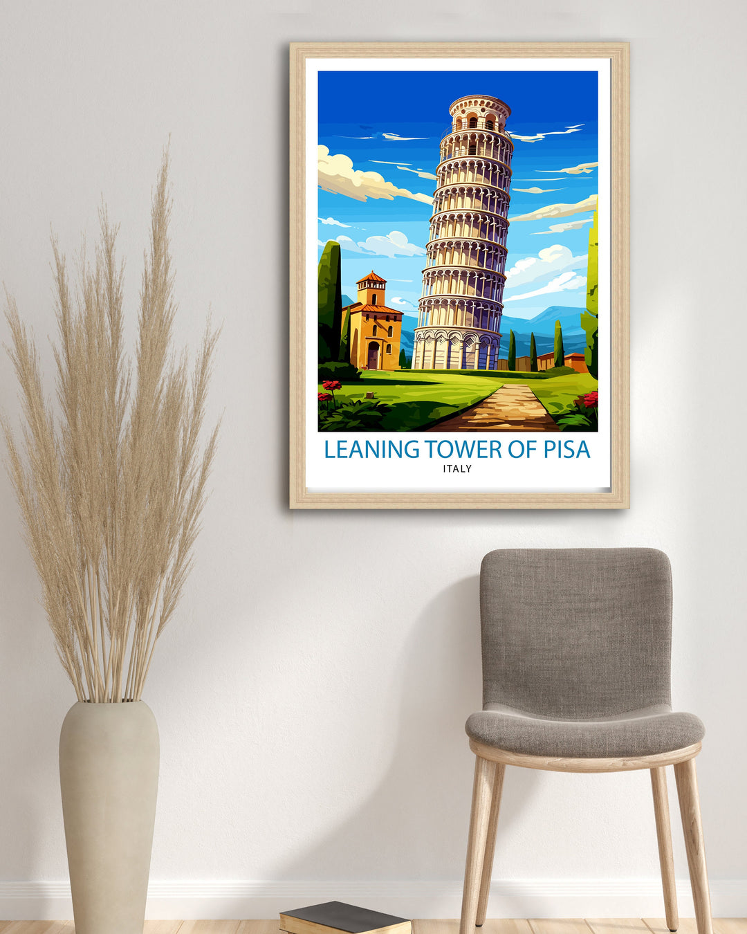 Leaning Tower of Pisa Italy Travel Poster Pisa