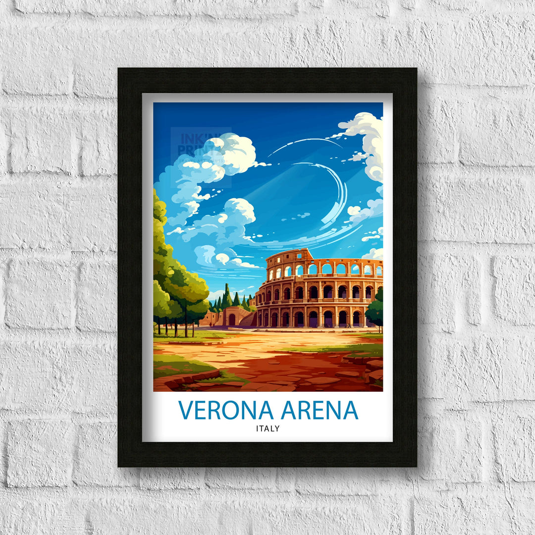 Verona Arena Italy Travel Poster Verona Arena