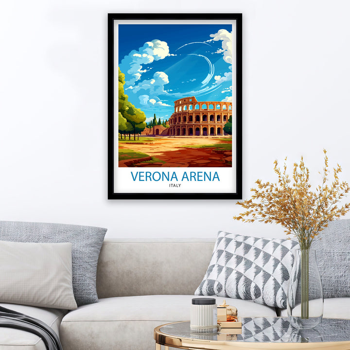 Verona Arena Italy Travel Poster Verona Arena