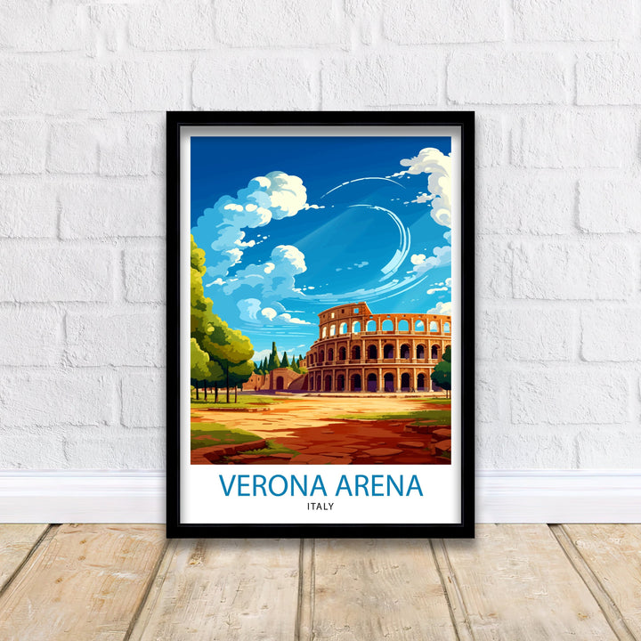 Verona Arena Italy Travel Poster Verona Arena