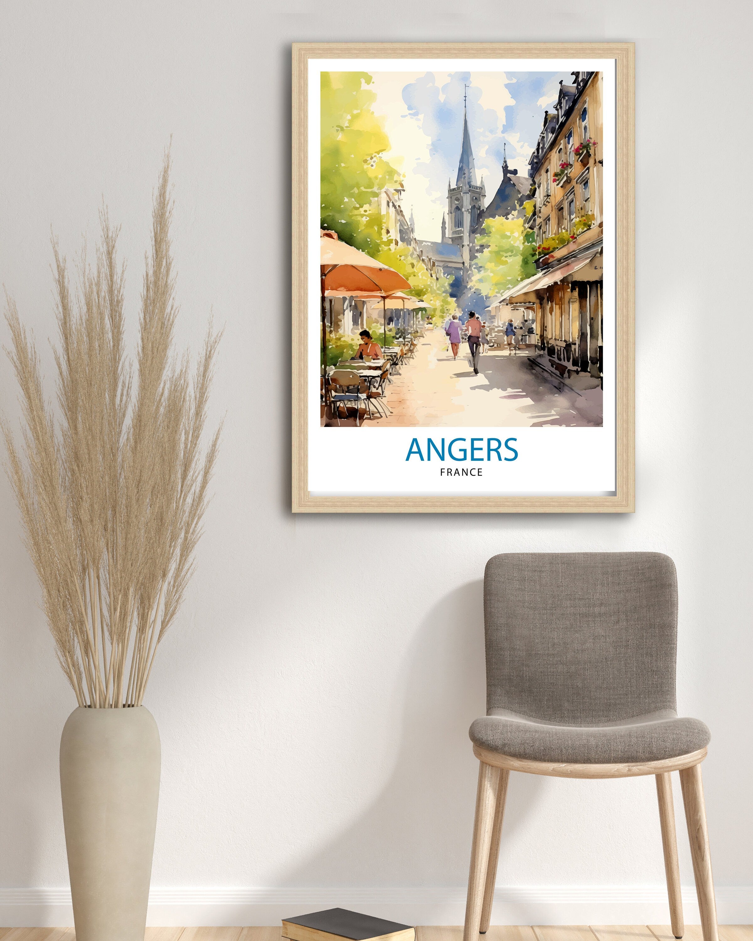 Angers France Travel Print Angers Wall Decor Angers Poster France Travel Prints Angers Art Print Angers Illustration Angers Wall Art