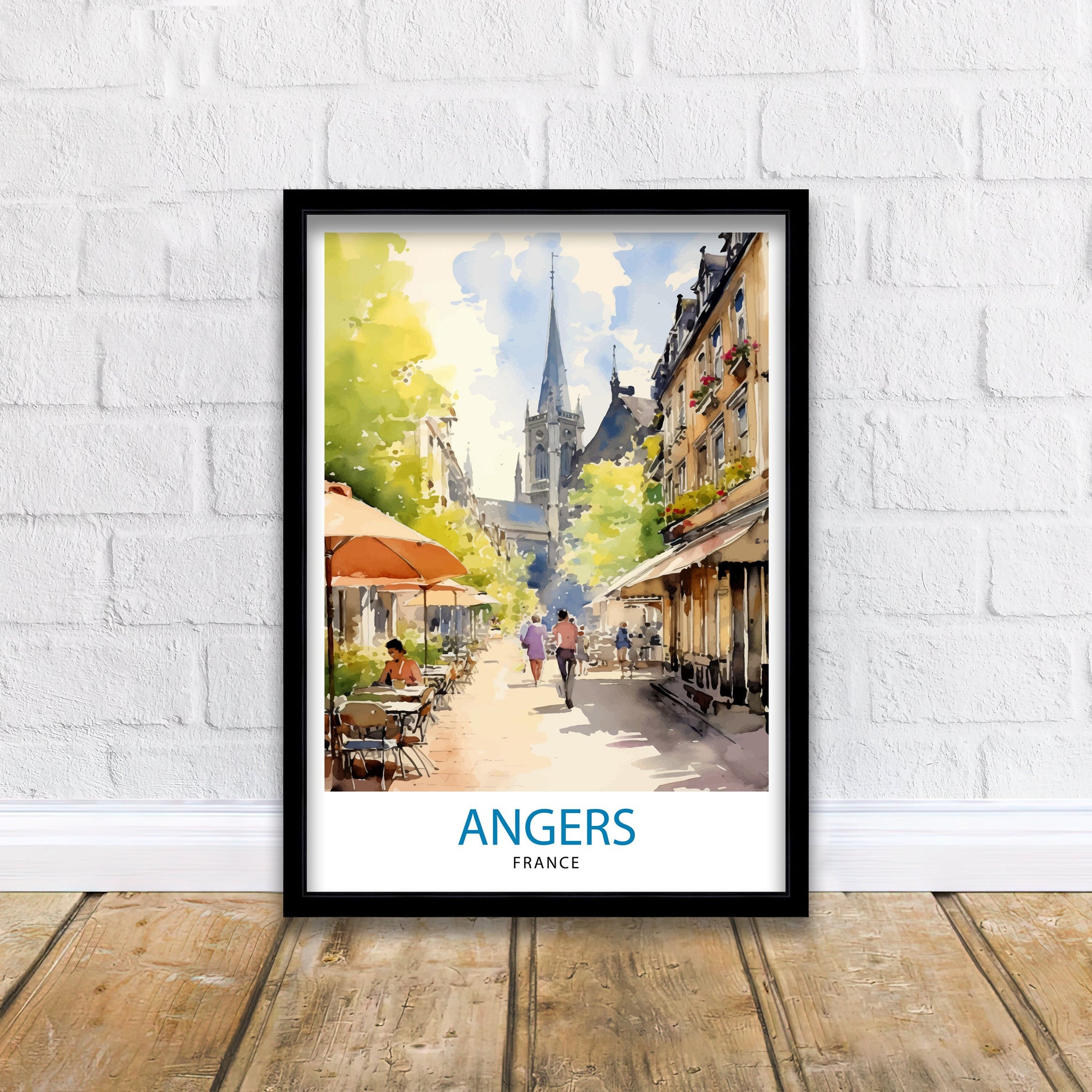 Angers France Travel Print Angers Wall Decor Angers Poster France Travel Prints Angers Art Print Angers Illustration Angers Wall Art