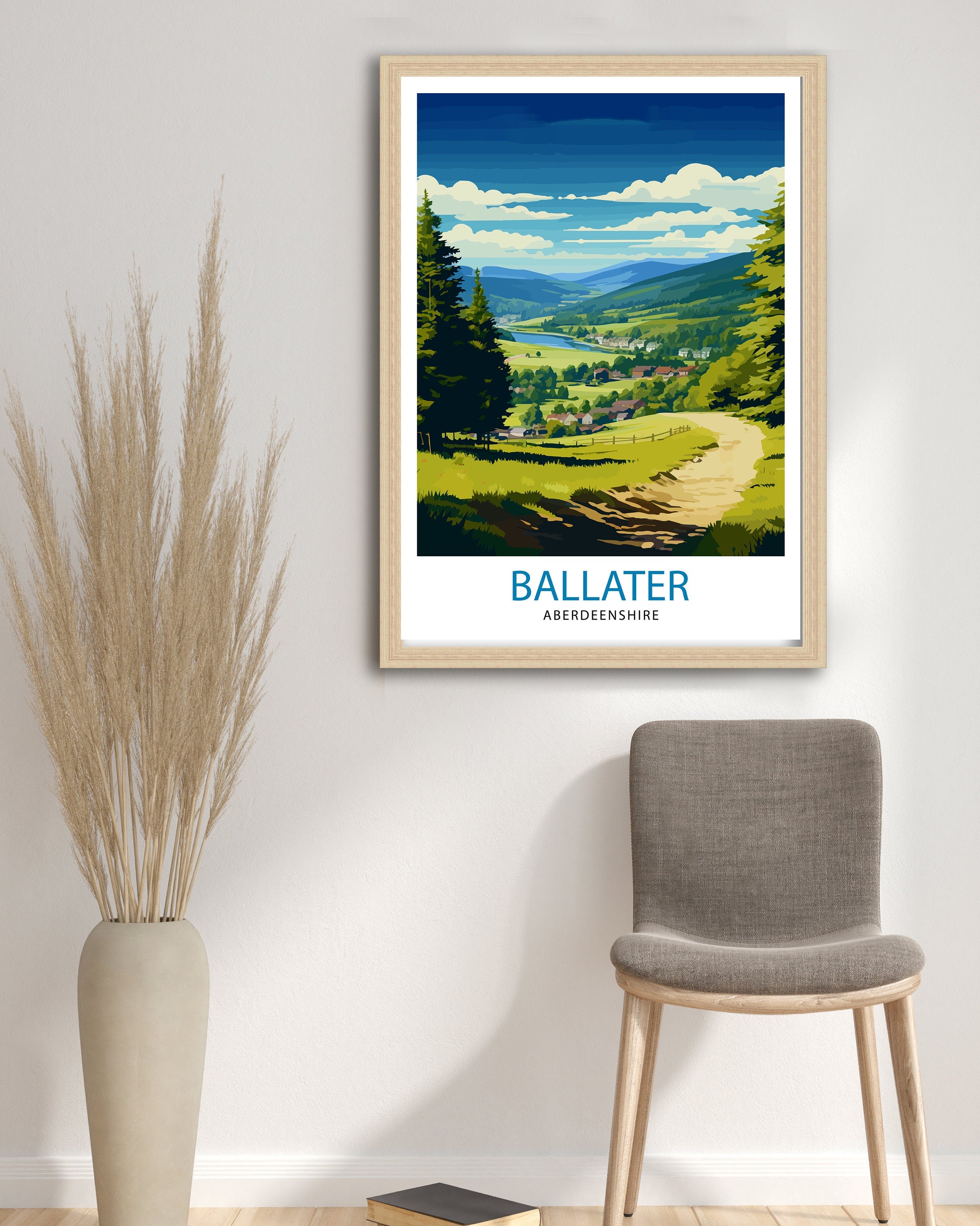 Ballater Aberdeenshire Travel Print Ballater Wall Decor Ballater Poster Aberdeenshire Travel Prints Ballater Art Print Ballater Illustration