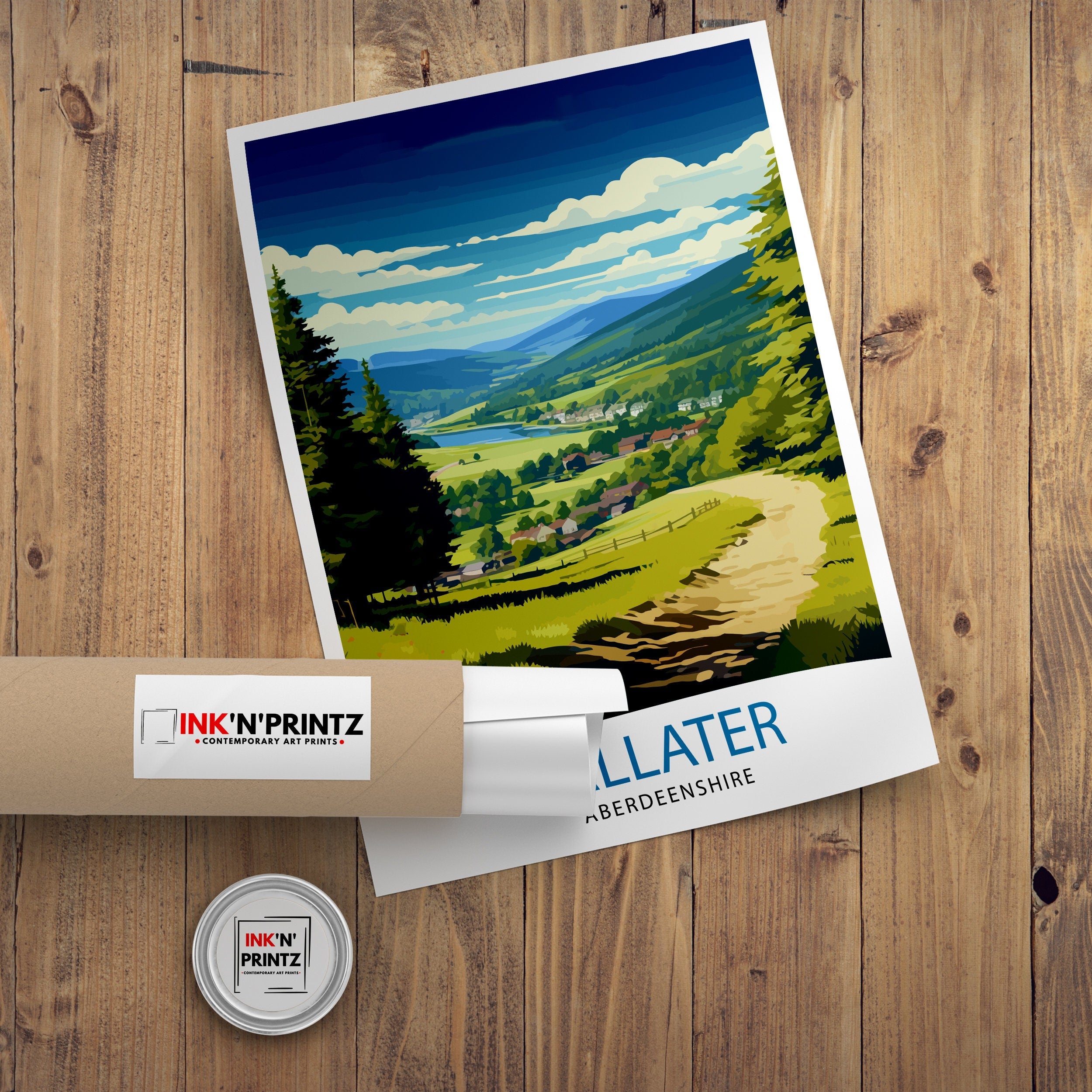 Ballater Aberdeenshire Travel Print Ballater Wall Decor Ballater Poster Aberdeenshire Travel Prints Ballater Art Print Ballater Illustration