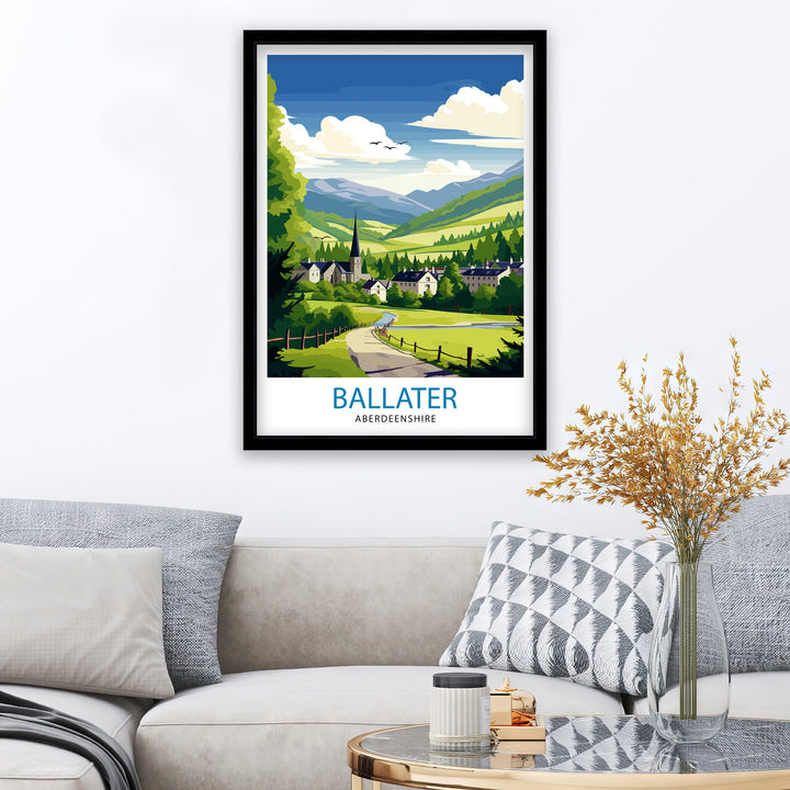 Ballater Aberdeenshire Travel Poster Ballater