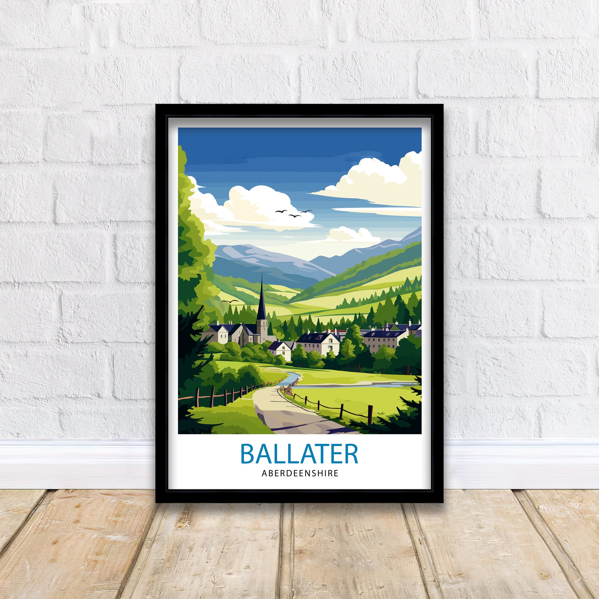 Ballater Aberdeenshire Travel Print Ballater Wall Decor Ballater Poster Aberdeenshire Travel Prints Ballater Art Print Ballater Illustration